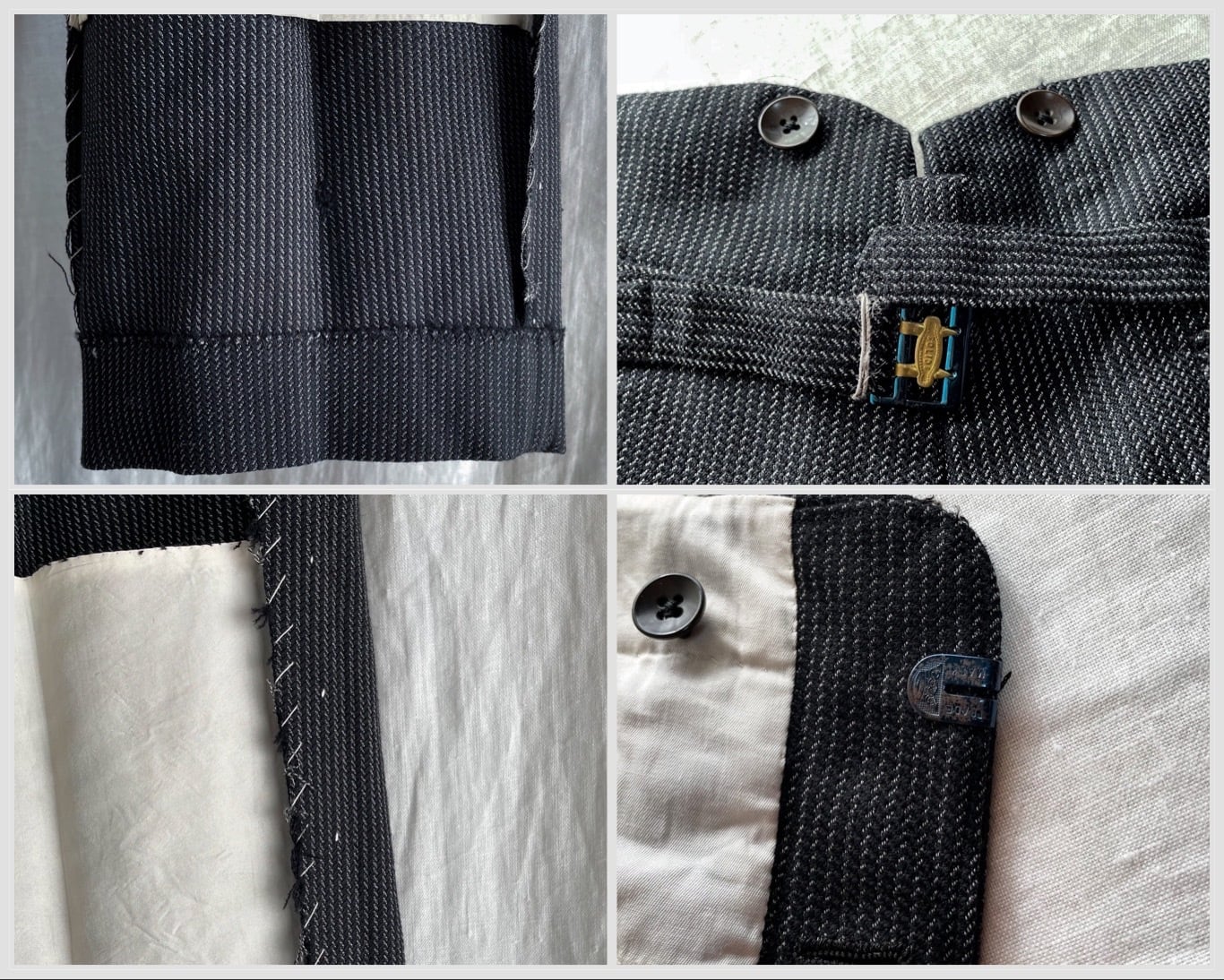 貴重 30s 40s ユーロ ヴィンテージ 針刺し シンチバック ブラック