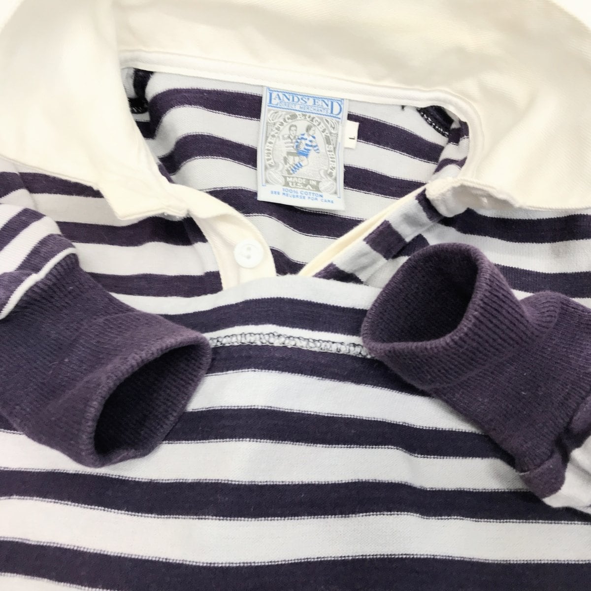 LANDS' END DIRECT MERCHANT ランズエンド 90年代 USA製 長袖 ラグビー