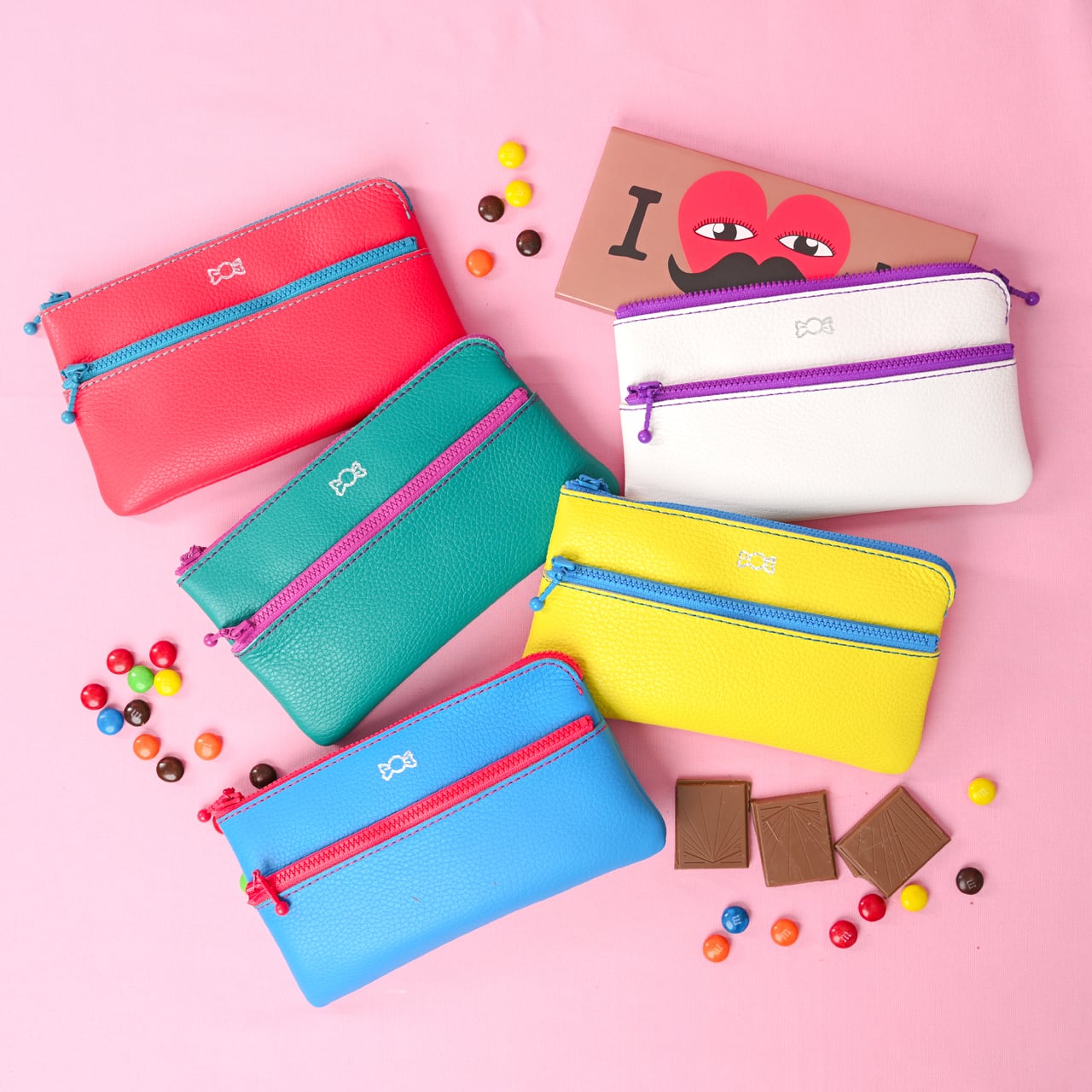 ☆新色追加☆【イタリア牛革】あめちゃんスクエア2段ポーチ<6色展開