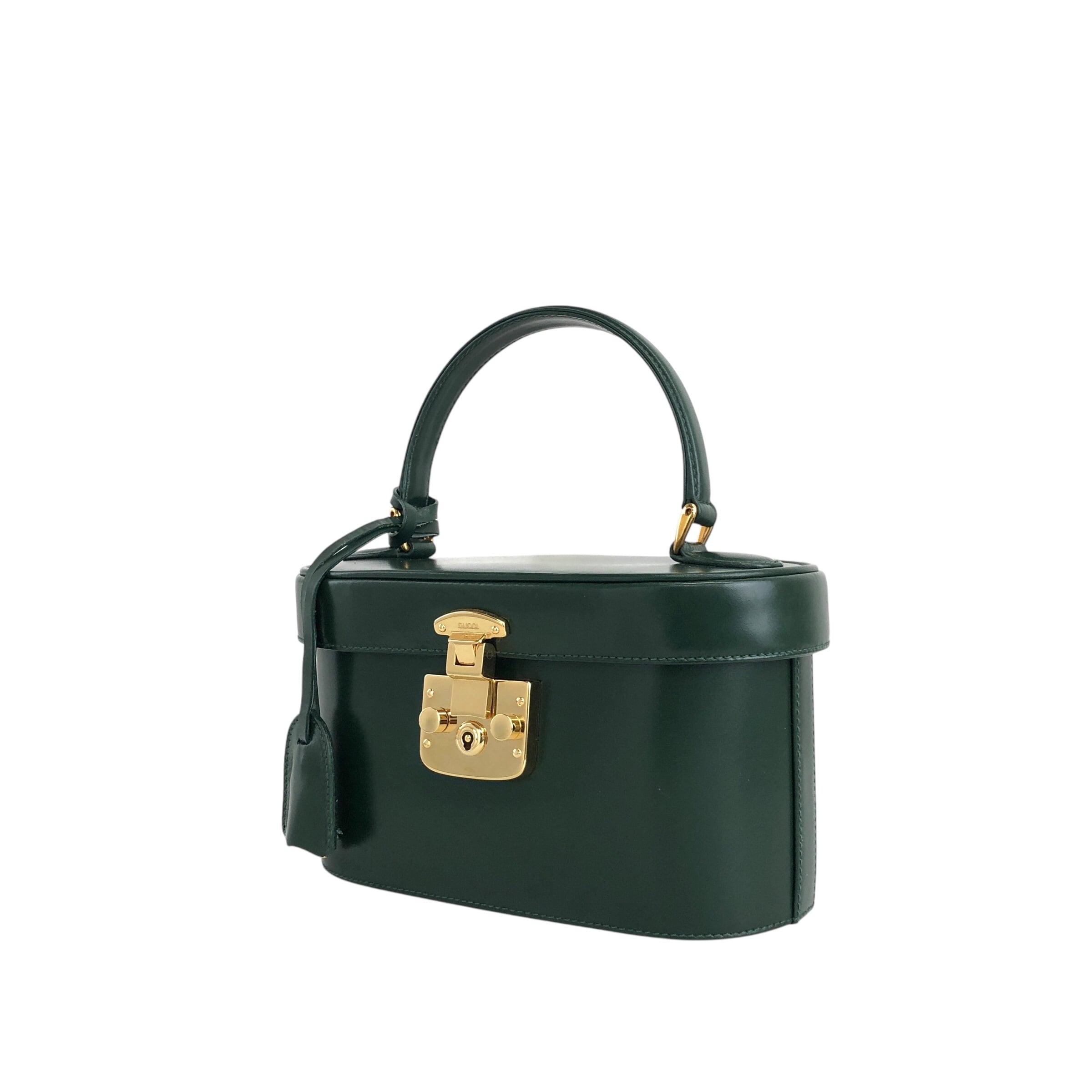 GUCCI グッチ レディロック ハンドバッグ グリーン レザー バニティ