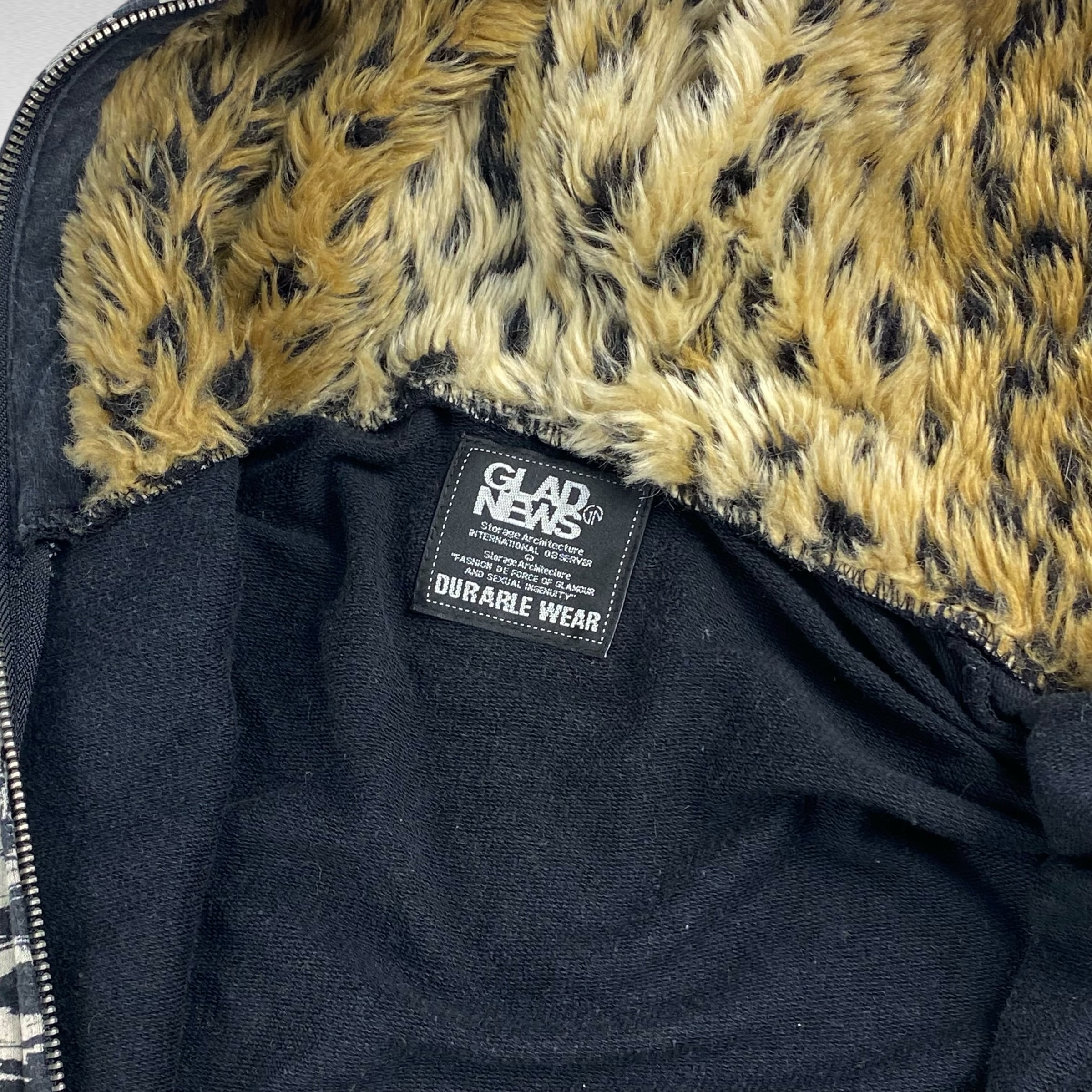 Y2K グラッドニュース S相当 スカル ジップパーカー スタッツ ダブル