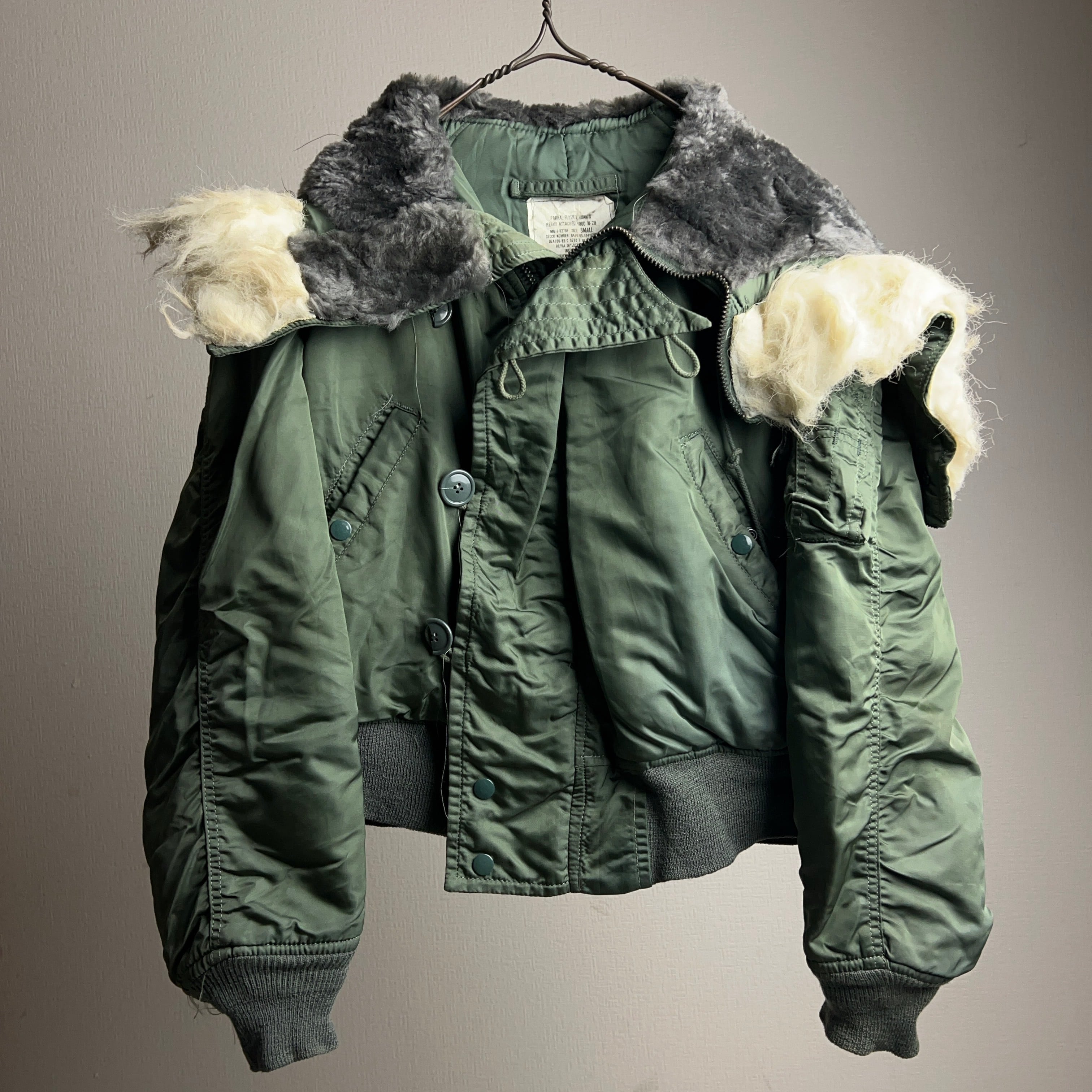 80's USAF N-2B Flight Jacket 6278F Alpha Industries SIZE SMALL 80