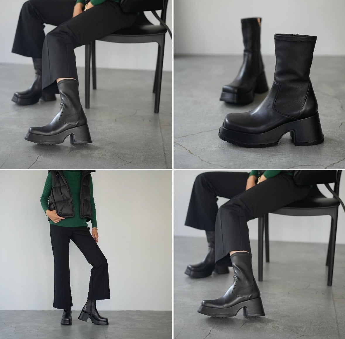 予約販売【 MANA 】ボリュームソール・ストレッチブーツ (537080) 9月