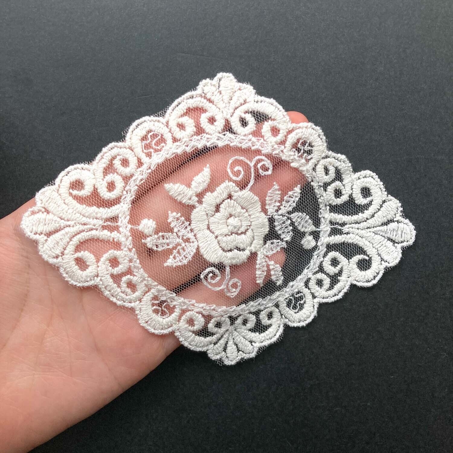 透かしバラ模様ひし形チュールレース | Dua-アクセサリーパーツショップ