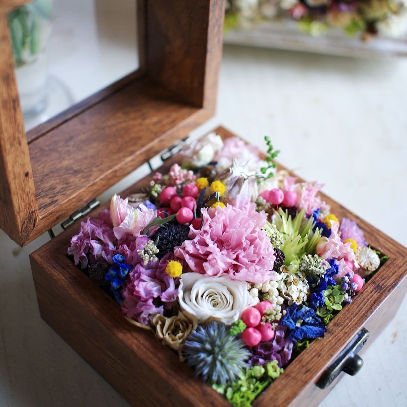 フラワーボックス ブラウンの木箱 | Fiora