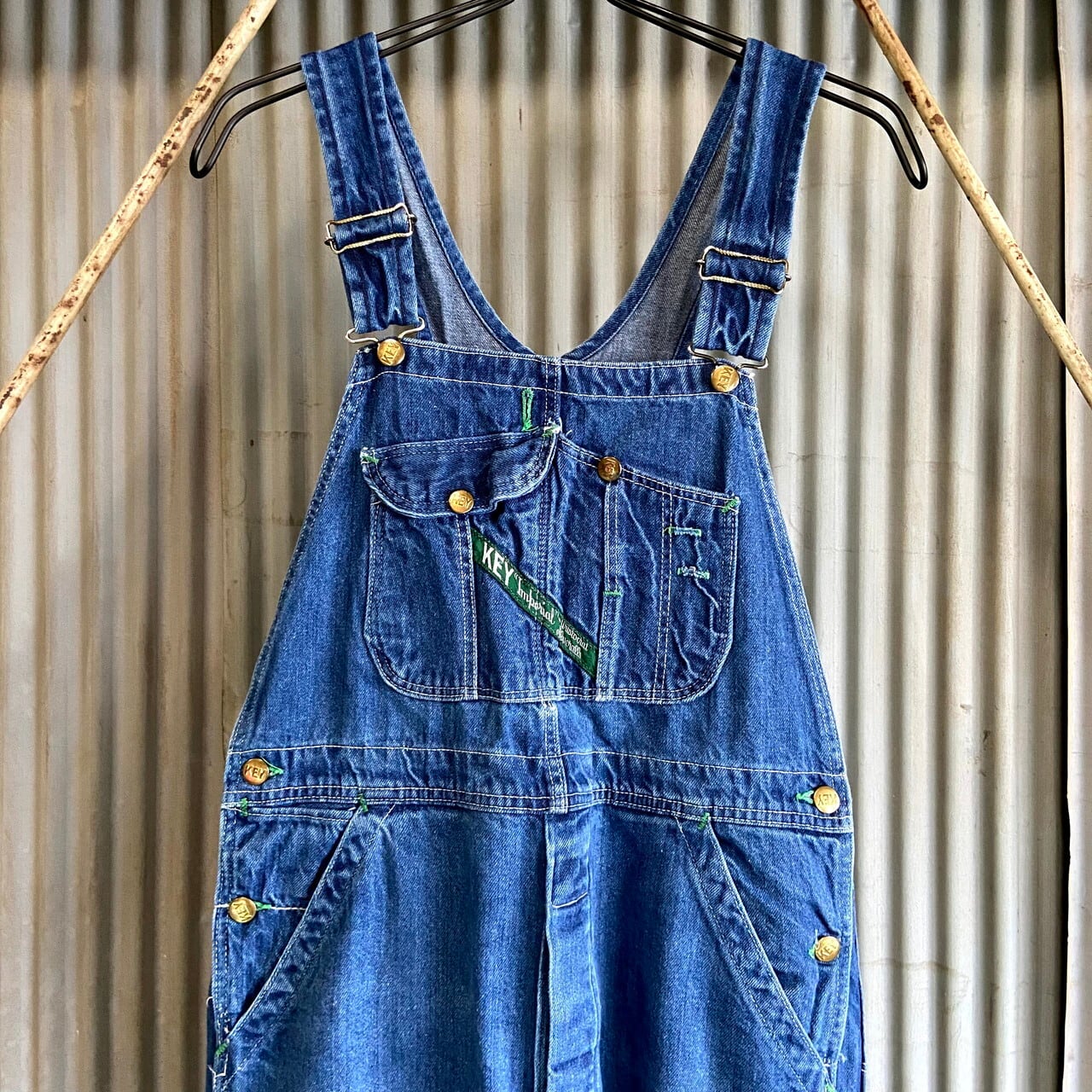 ビッグサイズ 70年代 USA製 KEY キー デニム オーバーオール メンズW35