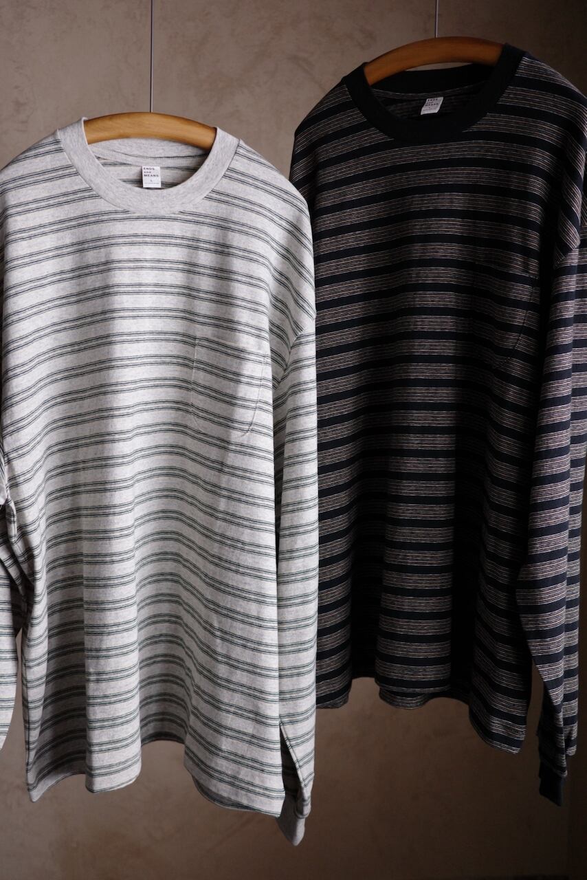 ENDS and MEANS / Horizontal Striped L/S Tee | iremono