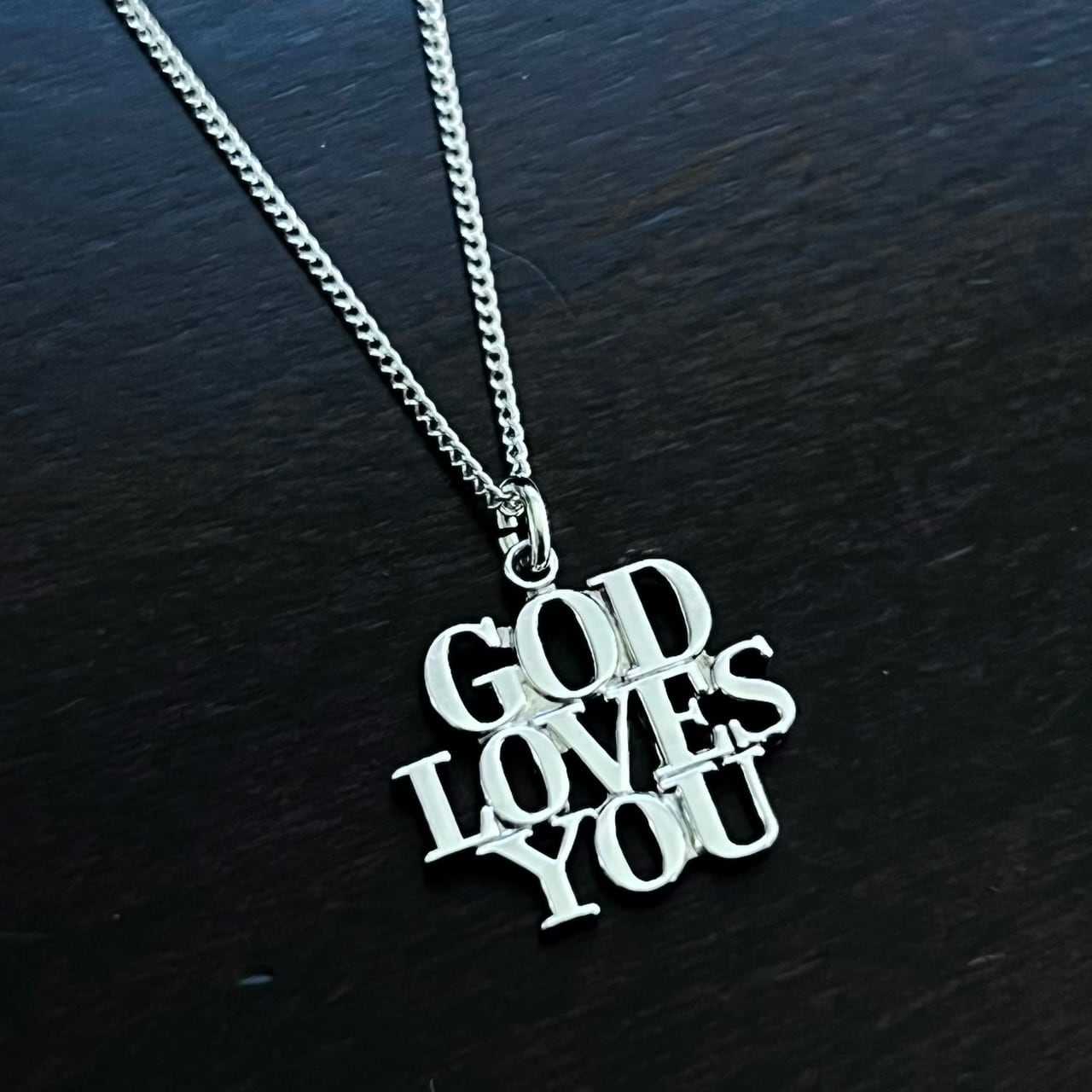 VINTAGE TIFFANY & CO. GOD LOVES YOU Charm Necklace Sterling Silver