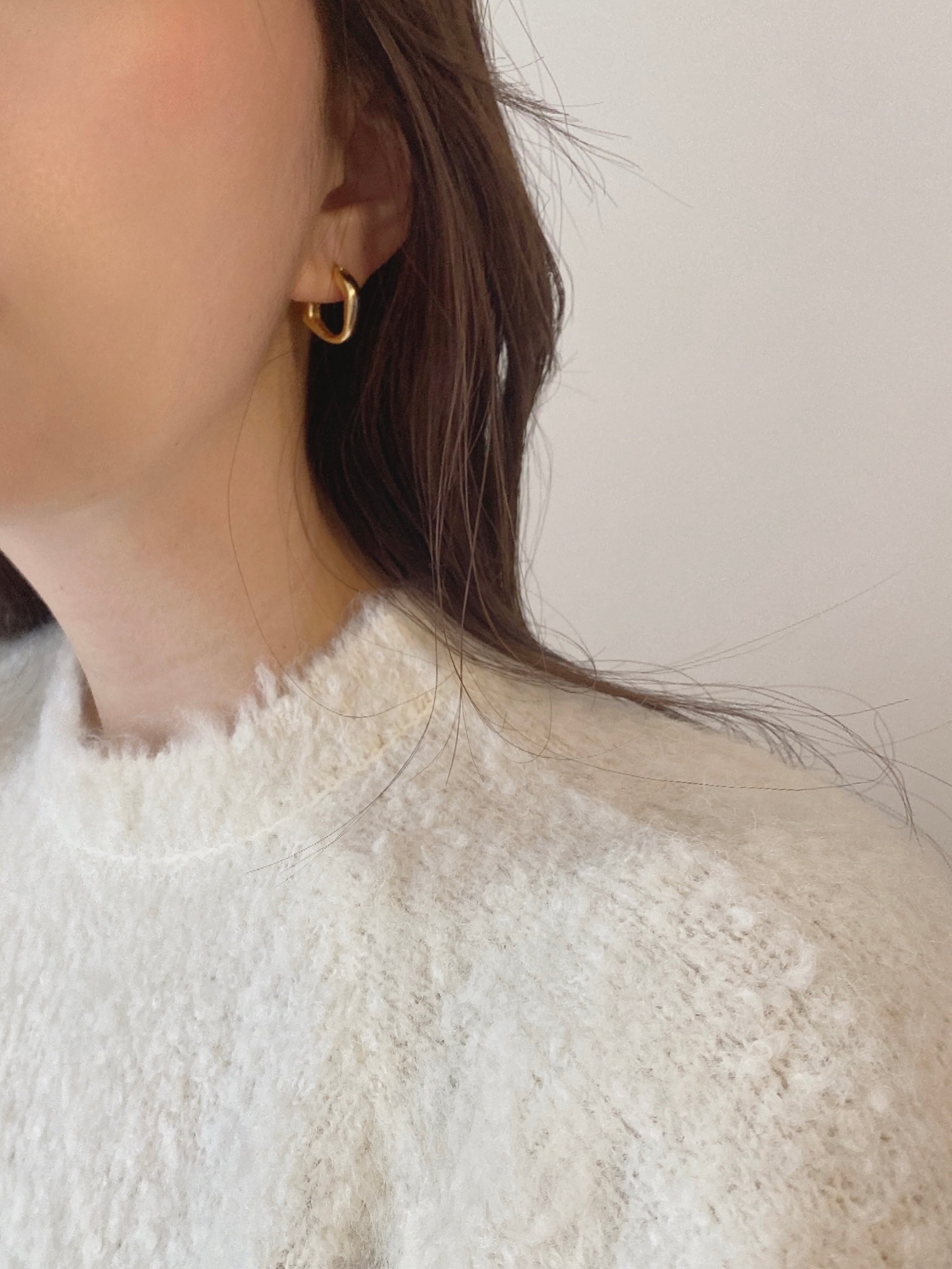 S925 デザインフープピアス | none