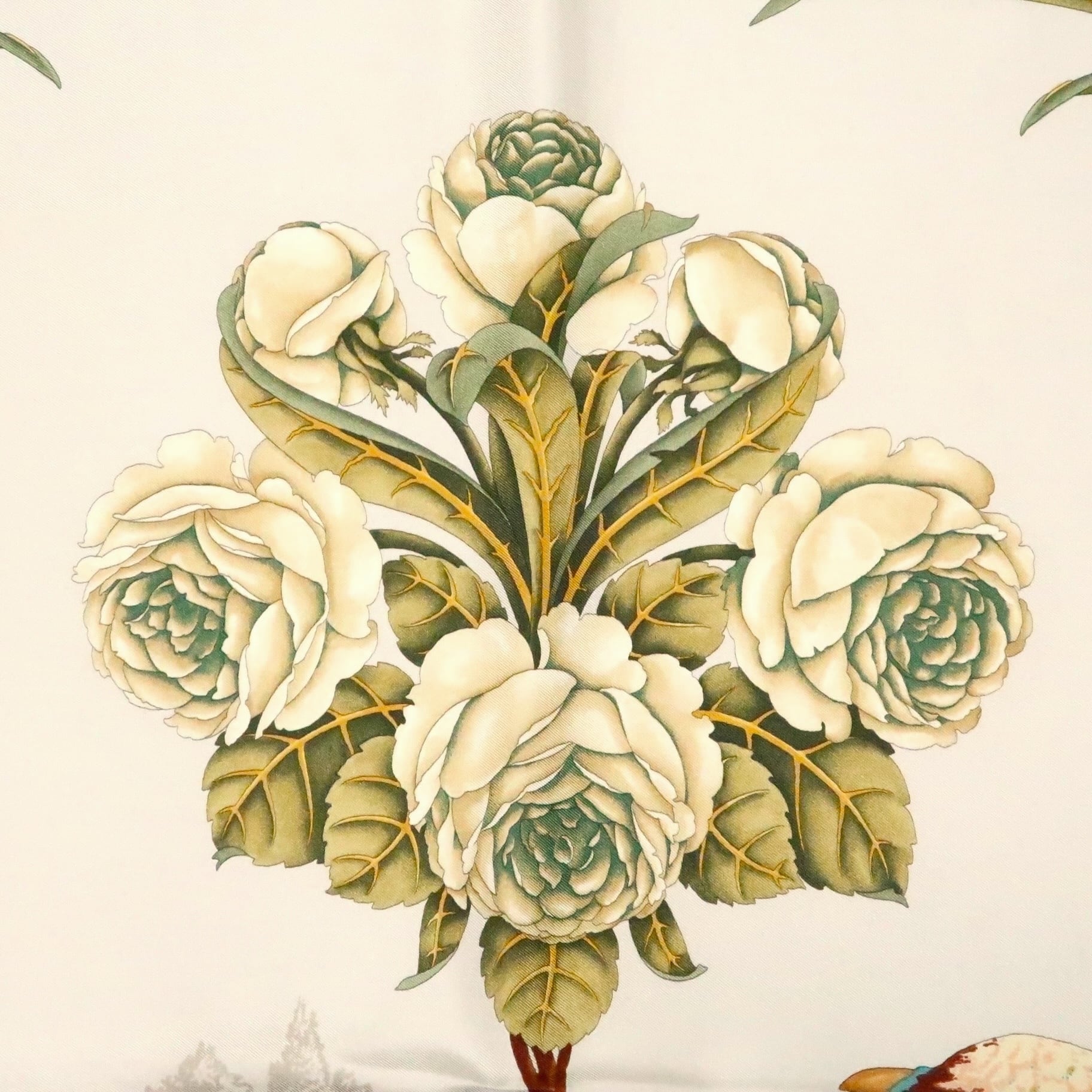 フェラガモ Salvatore Ferragamo/スカーフ 花柄 鳥 ブルー フラワー