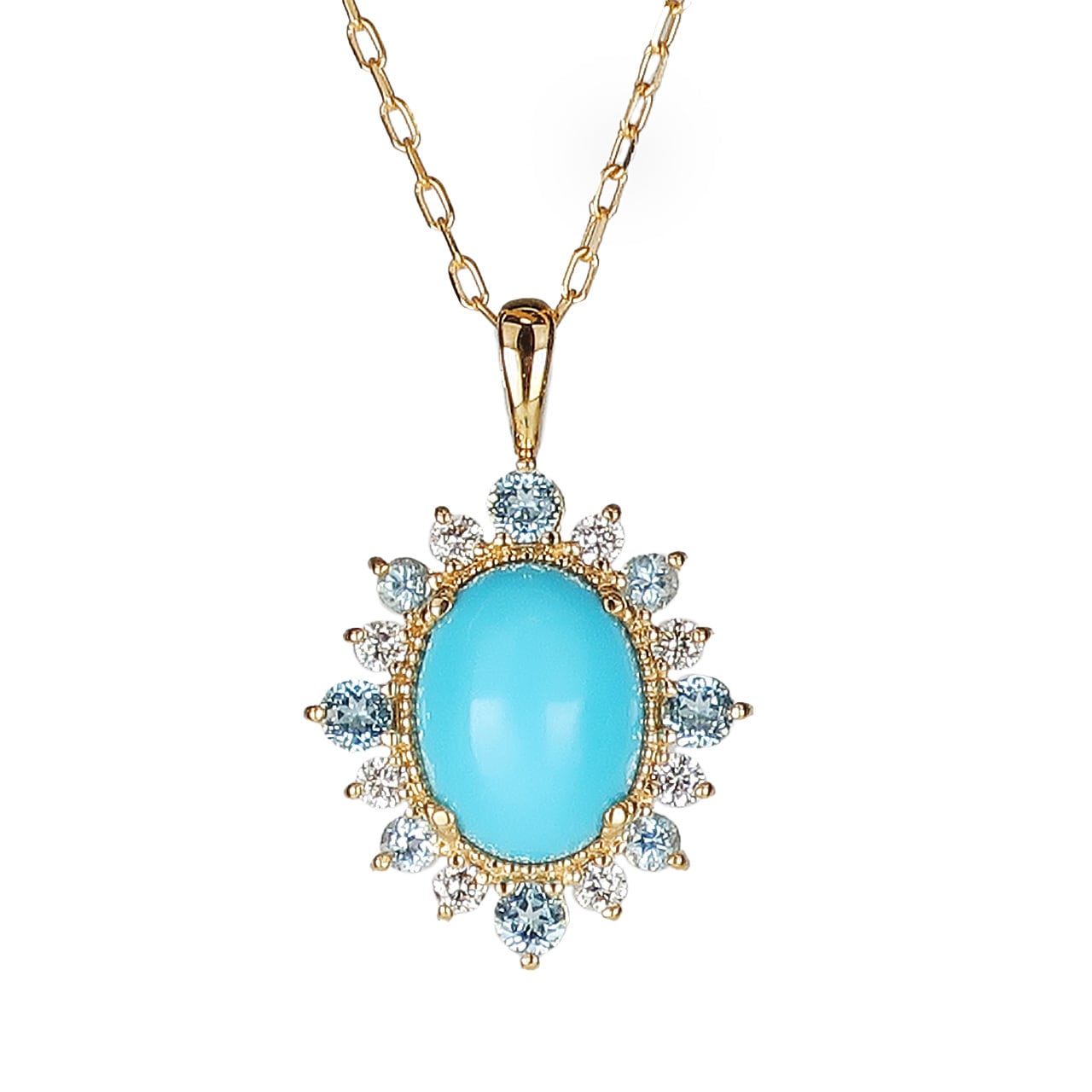 hinaryhimary] アンティーク風ターコイズ（トルコ石）ペンダント PNI