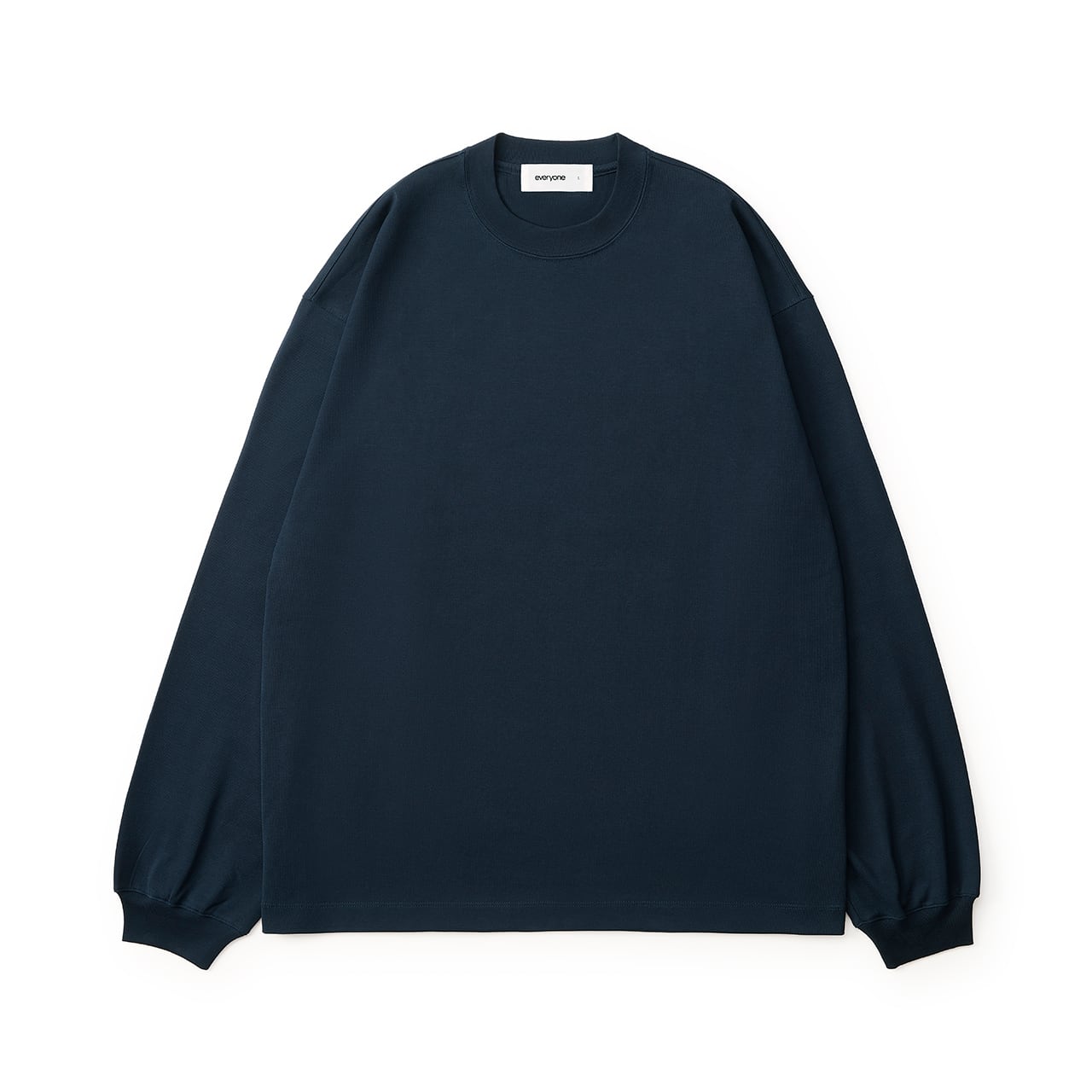 everyone luxury cotton long sleeve tee shirt (NAVY) | everyone