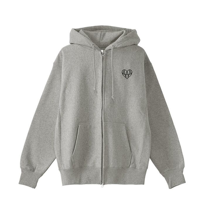 刺繍】グレージップ付きパーカー×黒ハイマーク | Pay ID