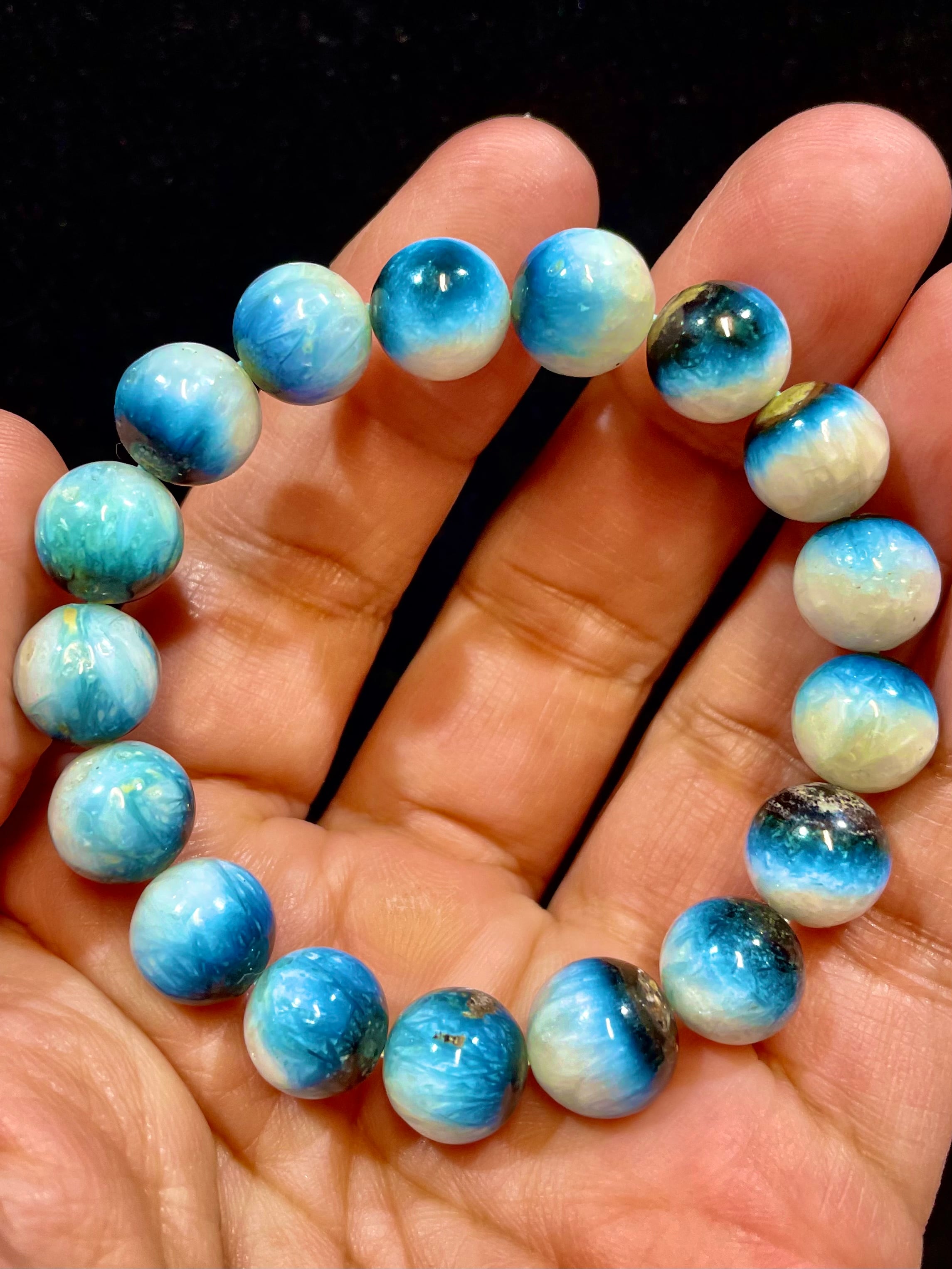 1) 超瞑想！「グレイシアライト・ブルーアイス」11mmブレスレット