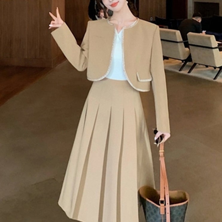 セットアップ レディース 春夏 秋冬 春 夏 秋 冬 ジャケット プリーツ