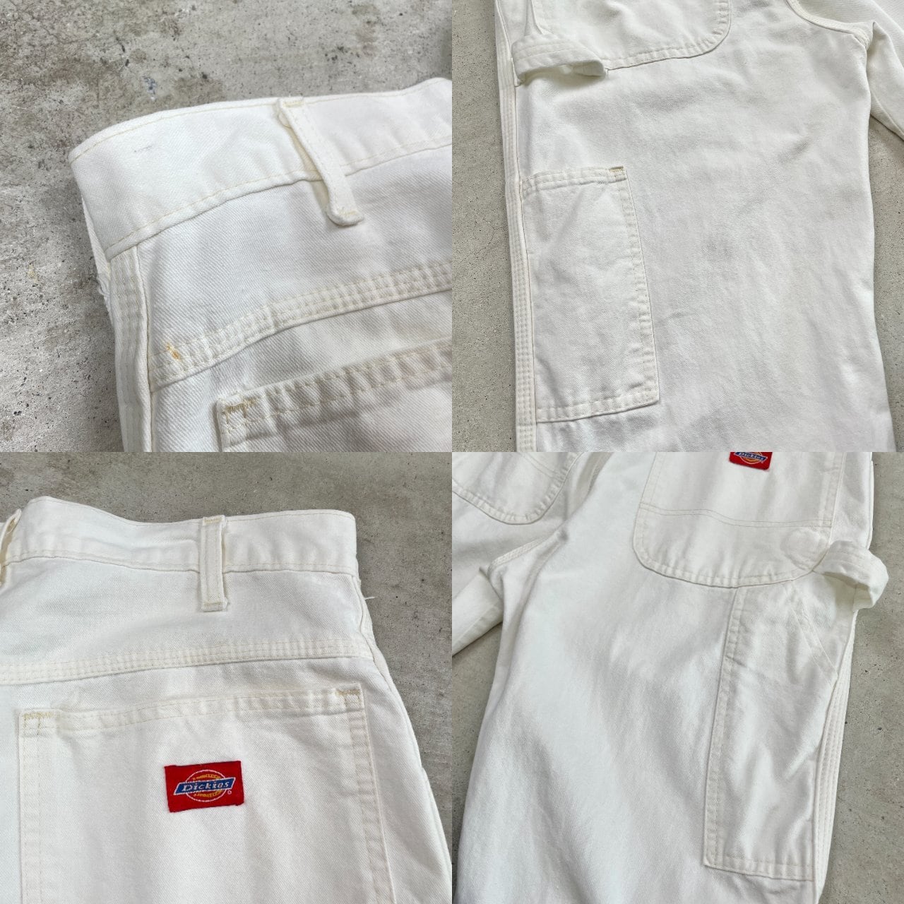 90年代 Dickies ディッキーズ ホワイト ペインターパンツ メンズW30