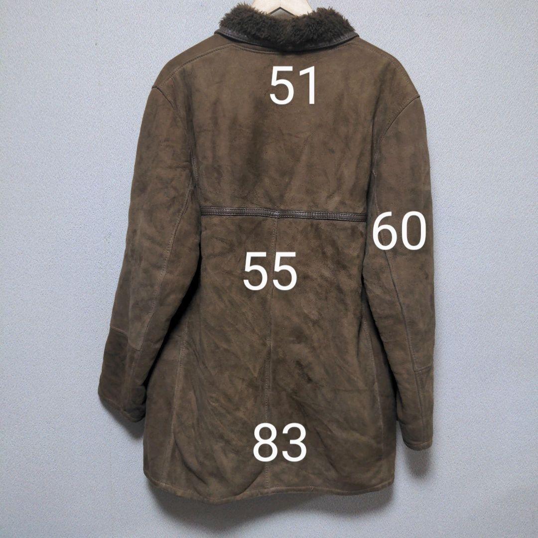 イタリア製 ムートンコート 内側ボア メンズX～XL相当 ブラウン系