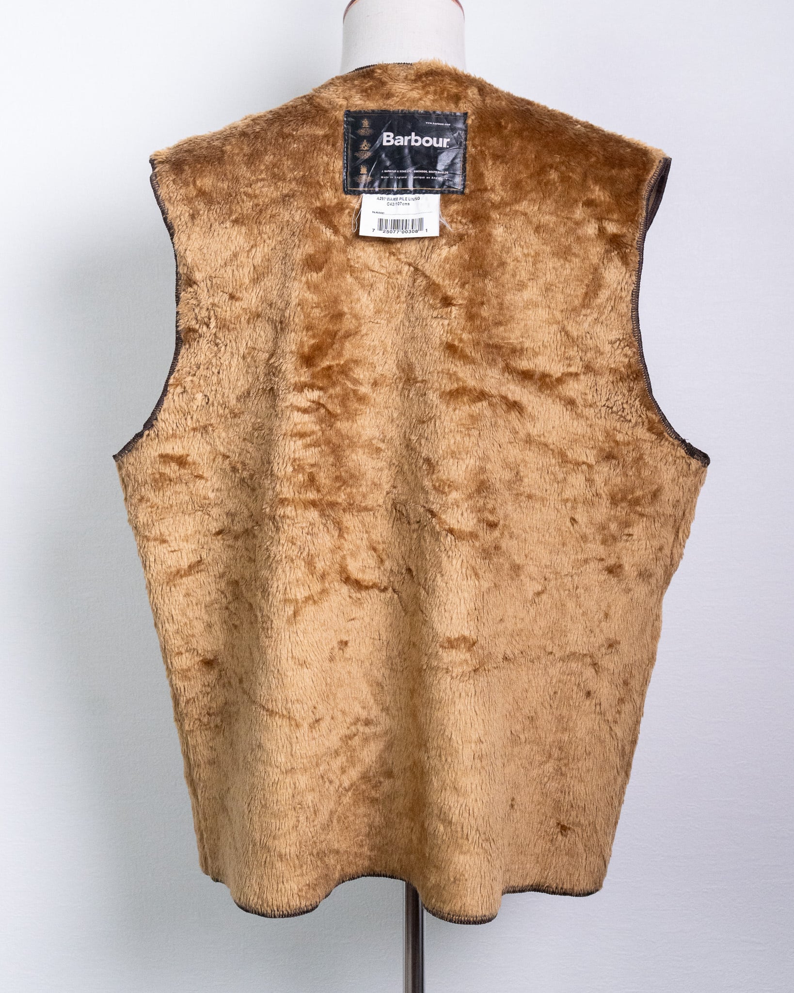 A297】Barbour 3warrant 00s Pile Linner Vest 