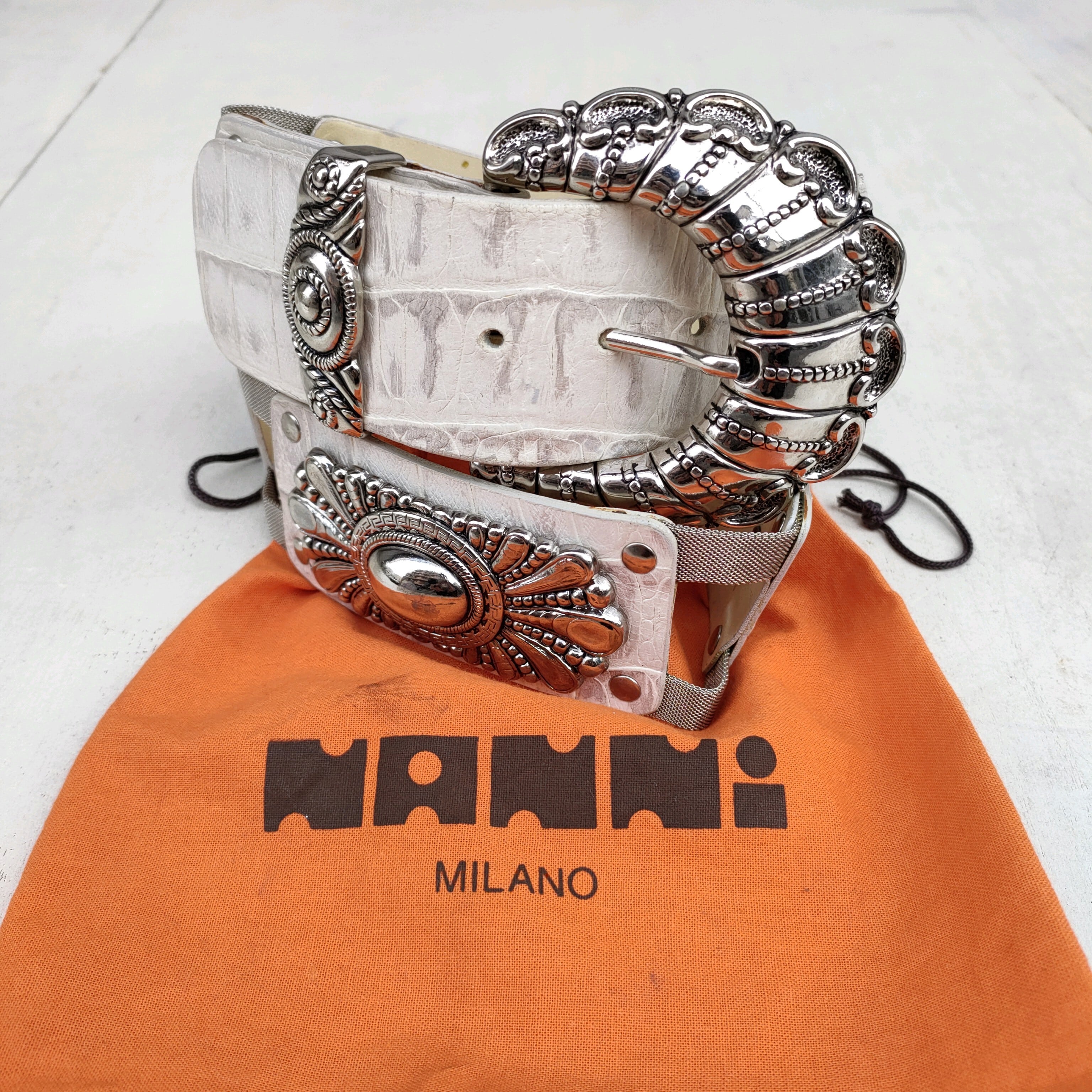 イタリア製/マイケルジャクソン愛用】ナンニNANNI MILANO/装飾/レザー