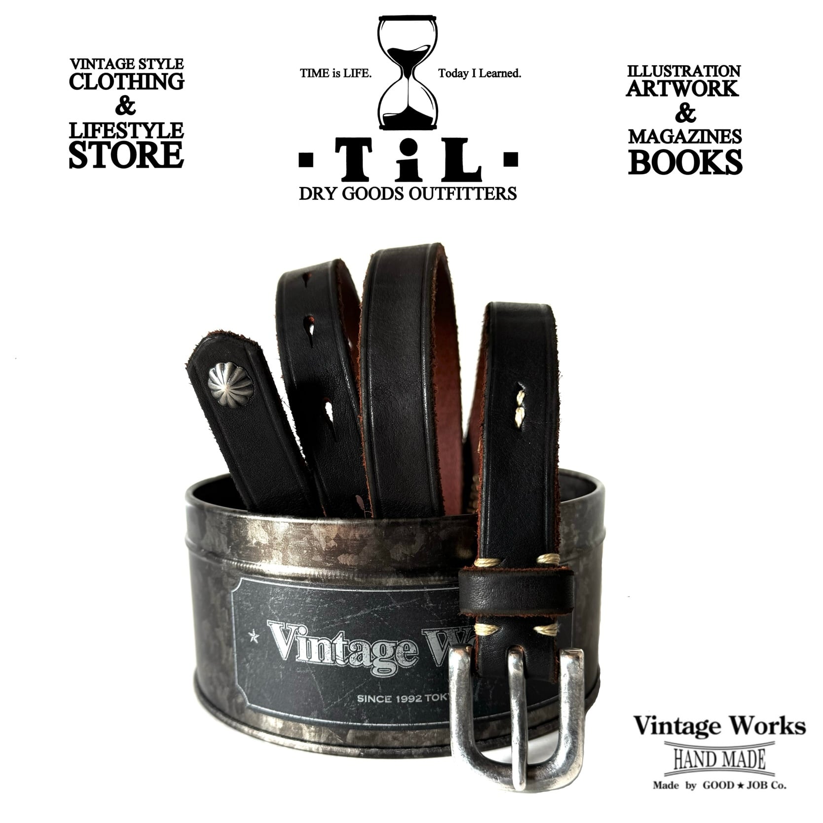 Vintage Works Leather belt DH5739 CH-4 CHASIN（茶芯）サイズFREE