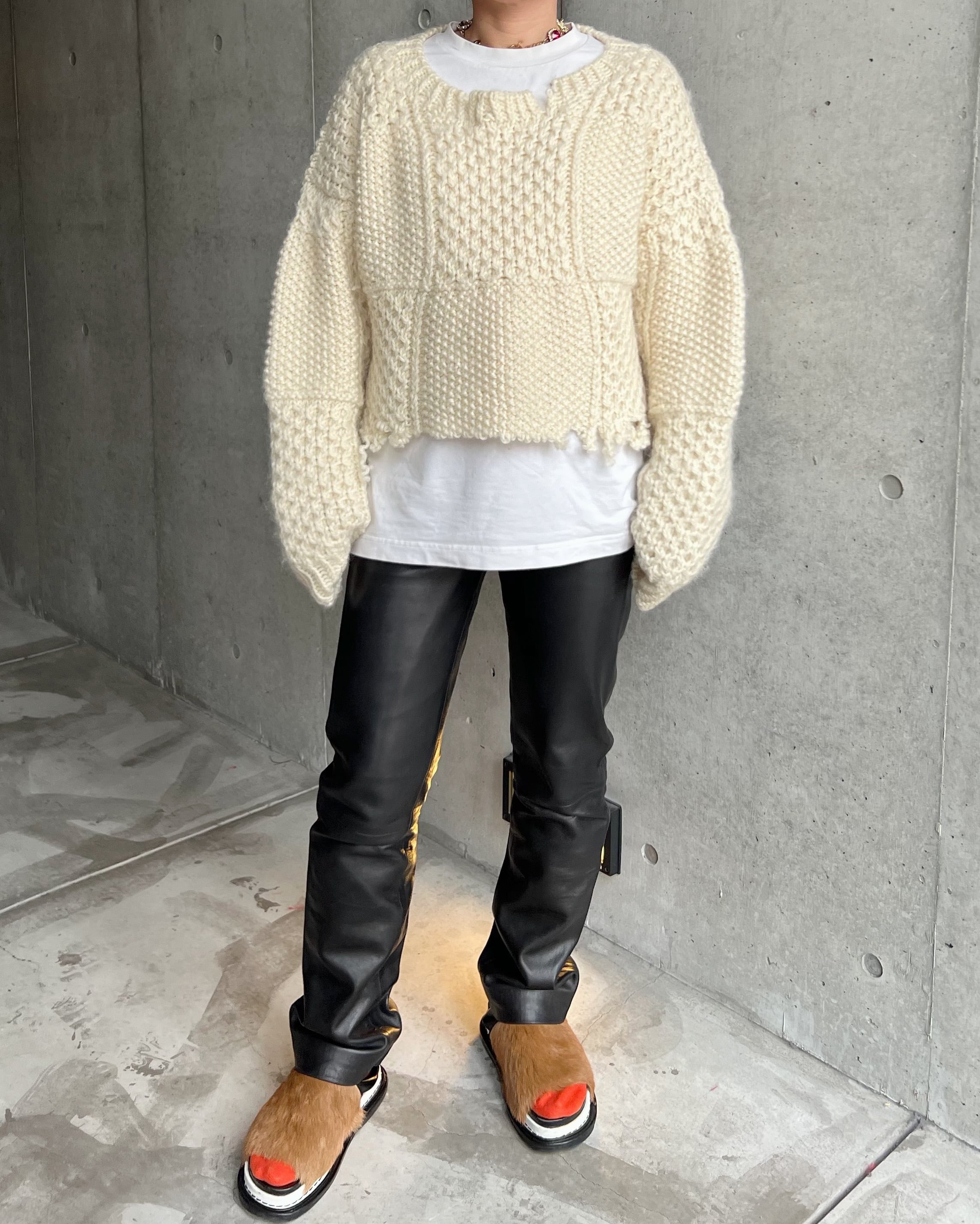 90s agnes b leather pants | tamago store