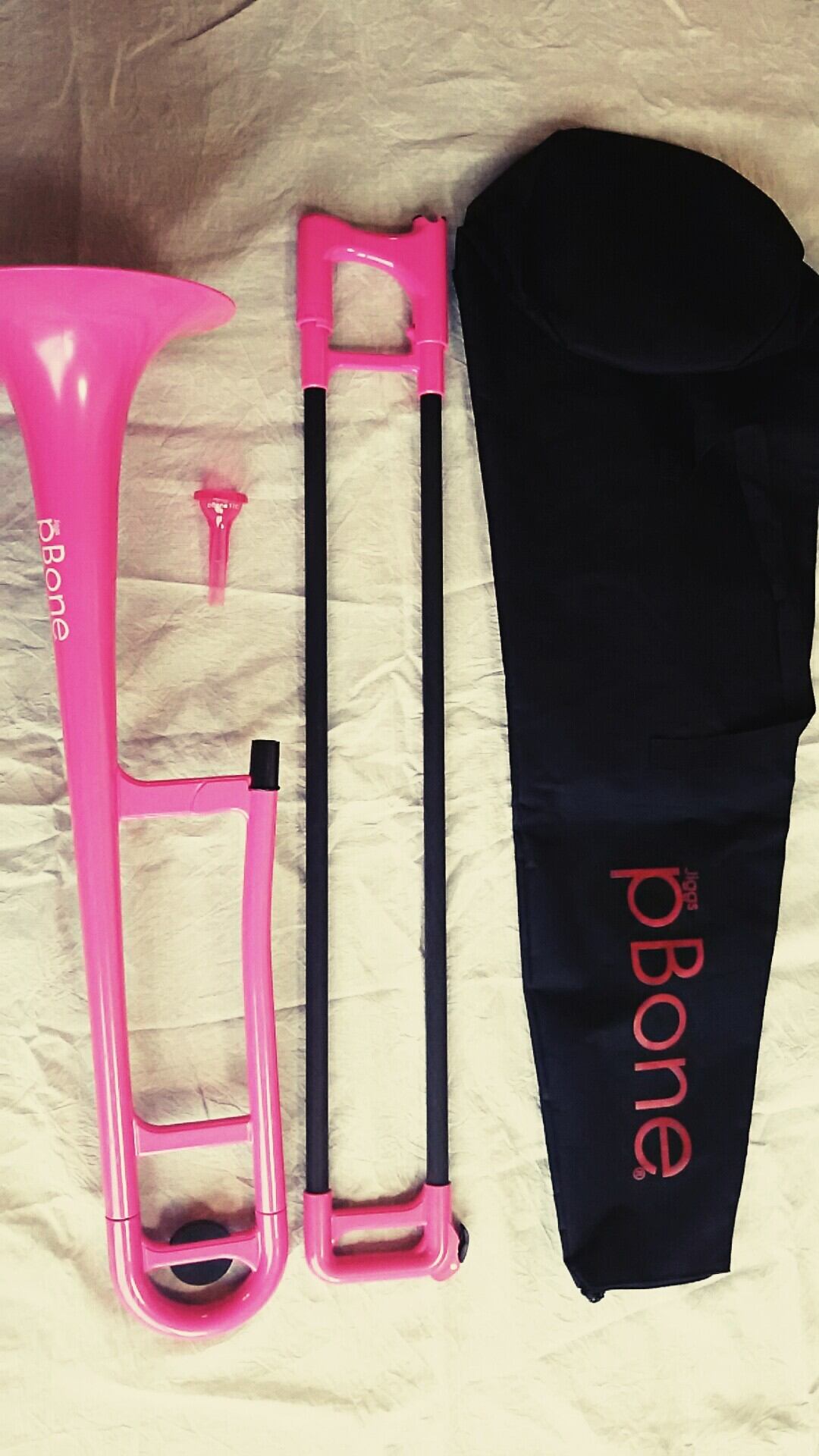 プラスチックトロンボーンpBone ピンク（1点限り） | おもちゃ楽器.com