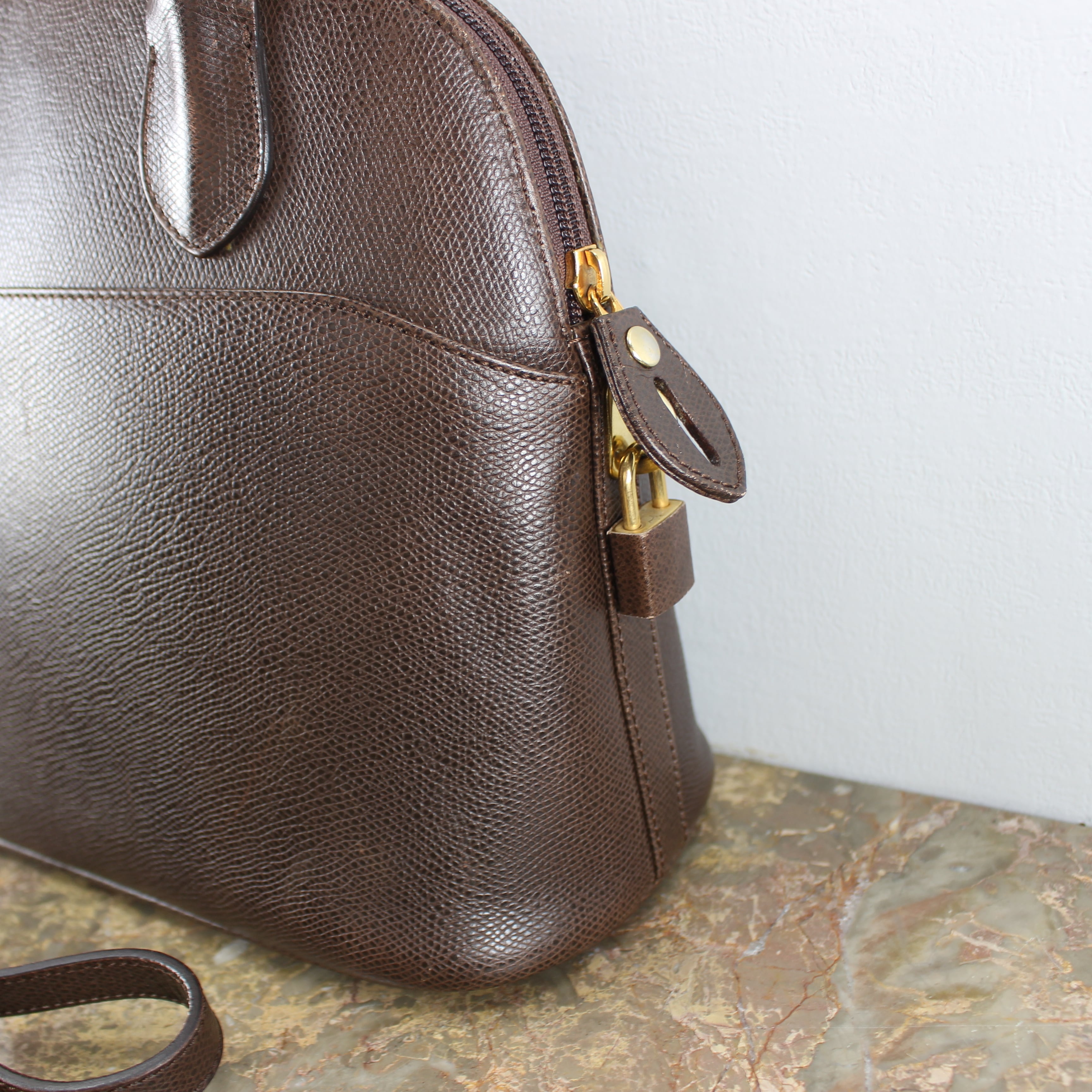 MORABITO DINA DOME TYPE LEATHER 2WAY SHOULDER BAG MADE IN ITALY
