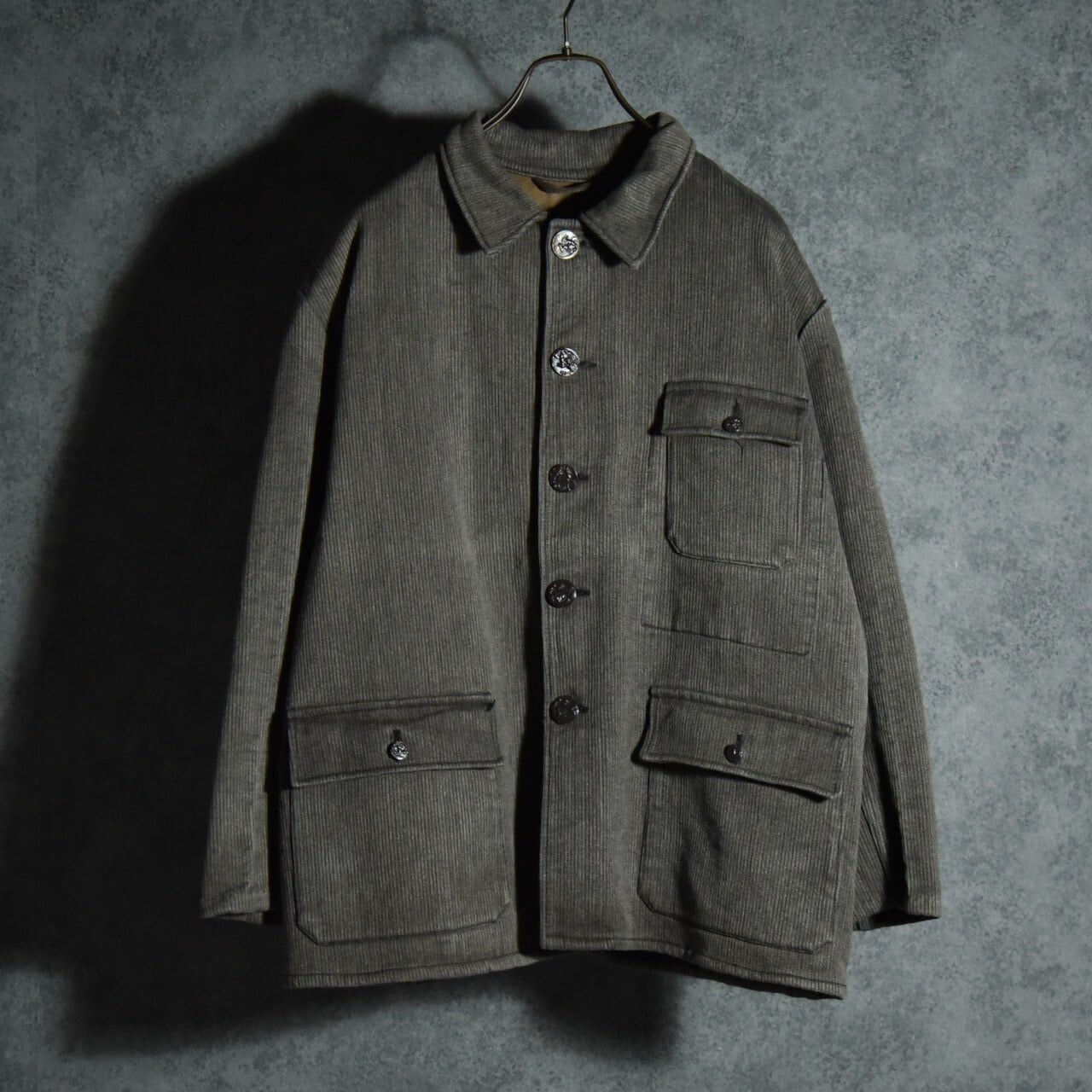 50s Le Mont Saint Michel French Vintage Hunting Pique Jacket With