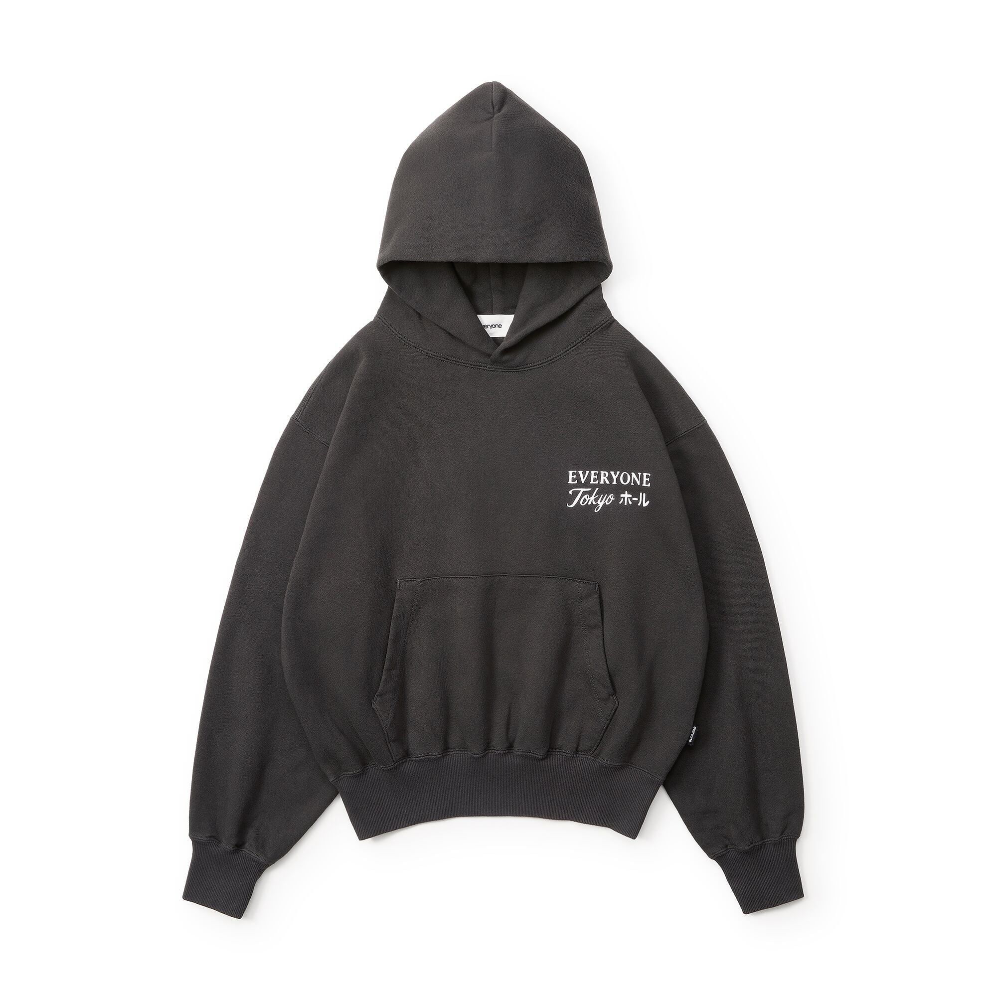 everyone j.30000 tokyo ホール logo hoodie (CHARCOAL) | everyone