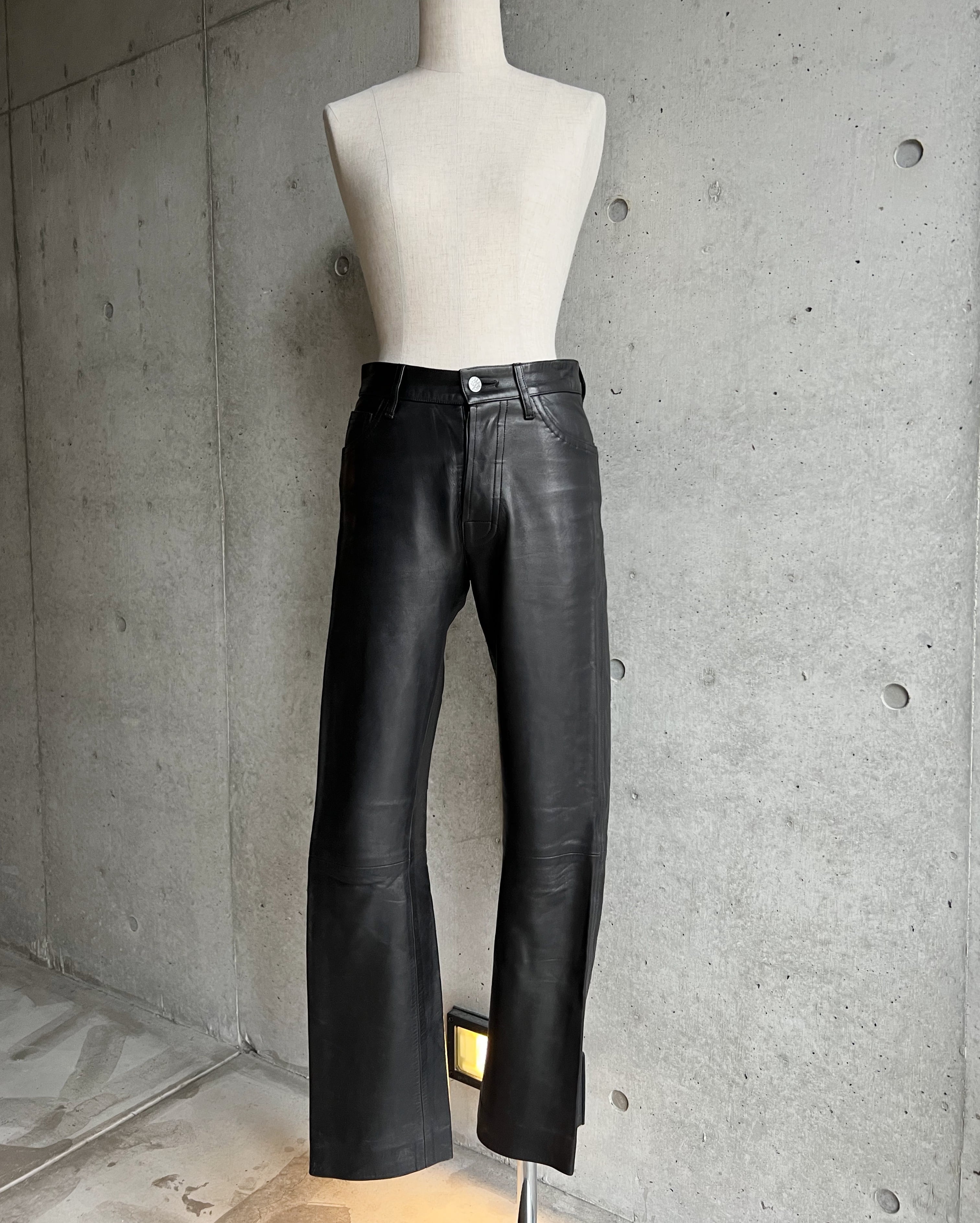 90s agnes b leather pants | tamago store