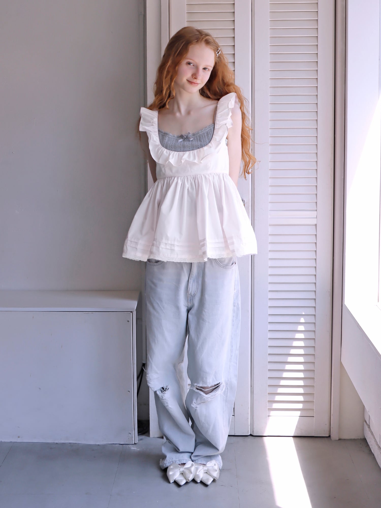 PETIT APLON TOP -WHITE- | mieya mieya