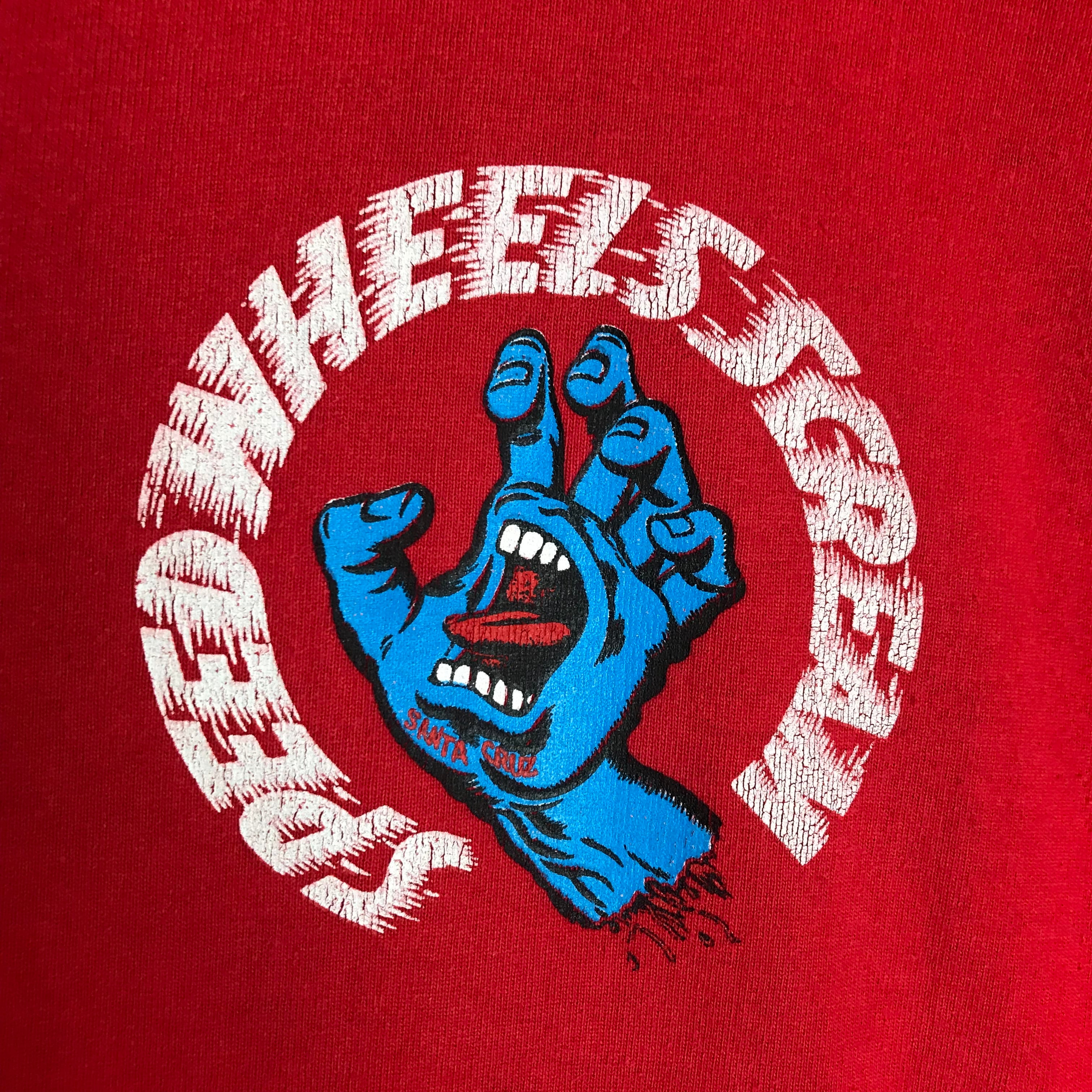 USA製 90s VINTAGE SANTA CRUZ スクリーミングハンド 両面プリント