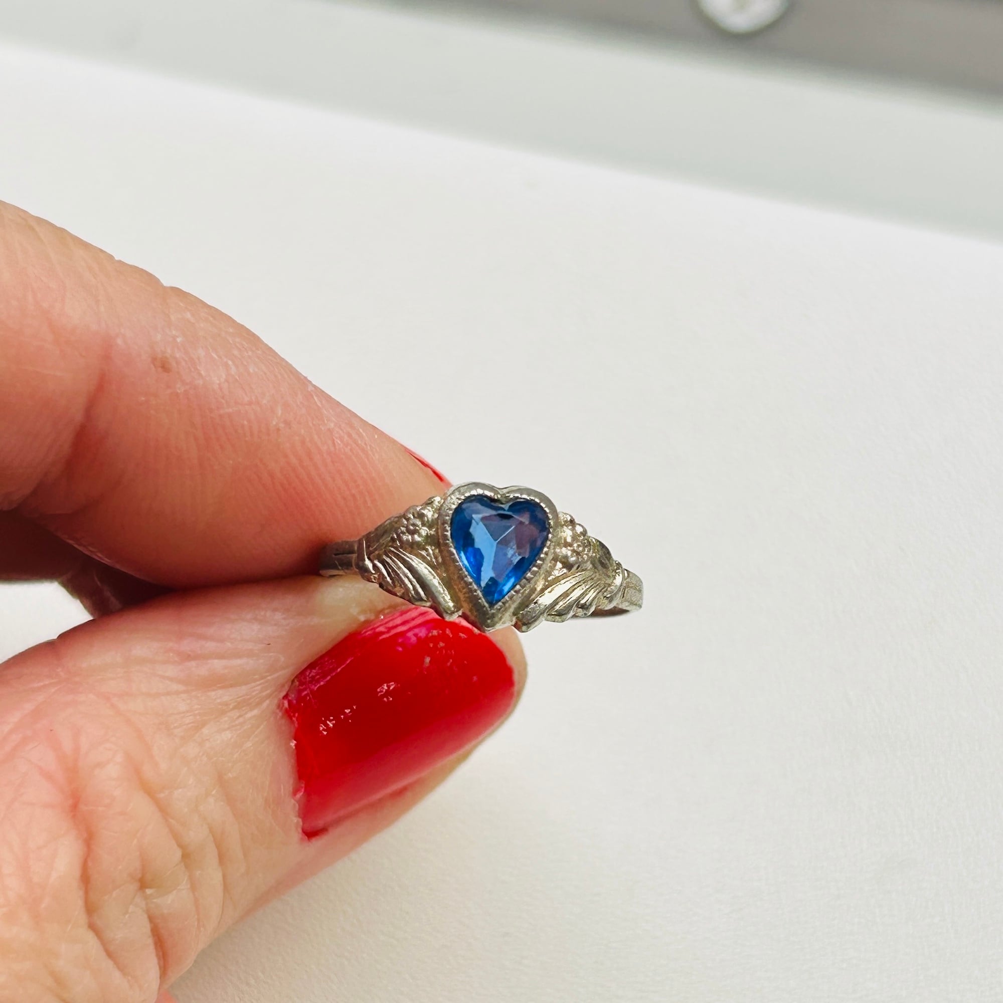 シルバー925 ブルーハートリング（10.5号） | Milo Antiques & Vintage