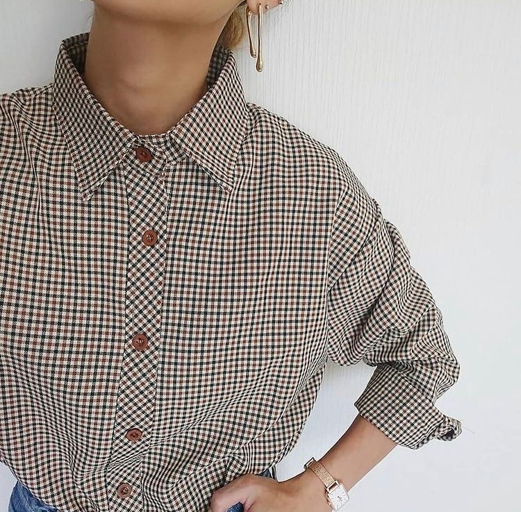 トップス ギンガムチェック シャツ ブラウス ギンガム チェック柄 長袖