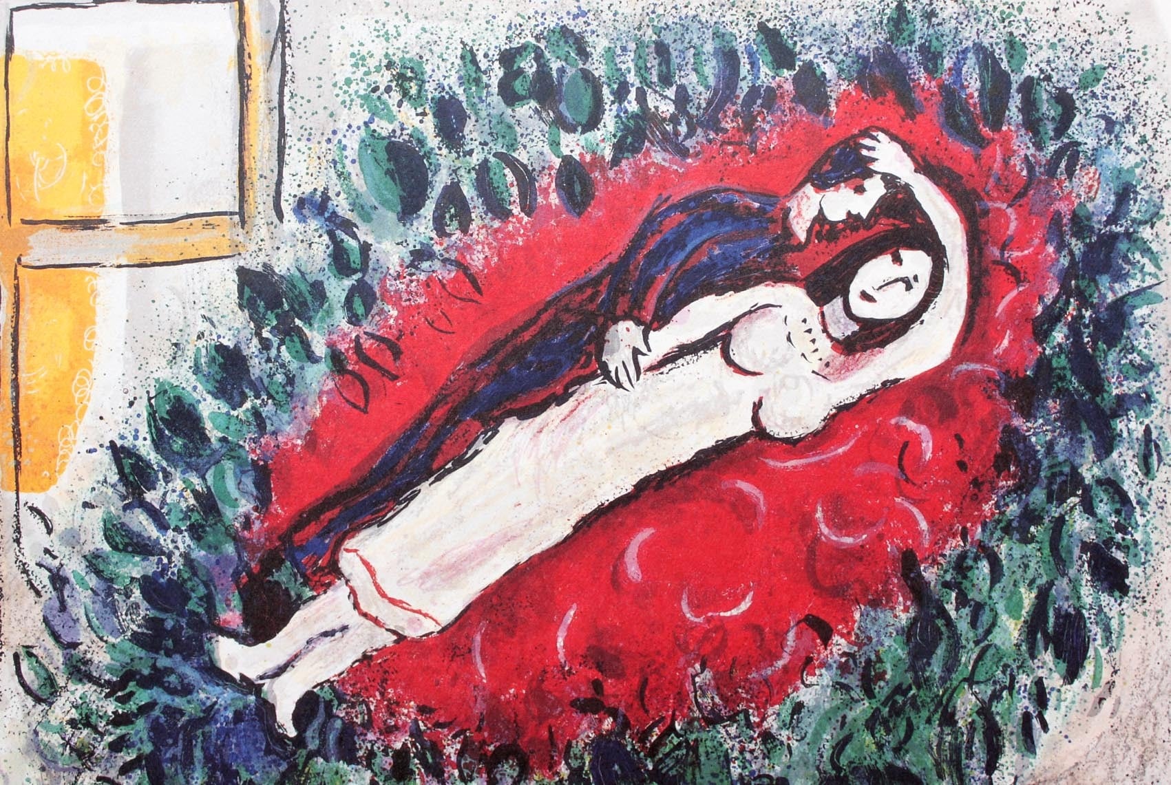 マルク シャガール作品「幻想」額縁4色選択可能 作品証明書 展示用