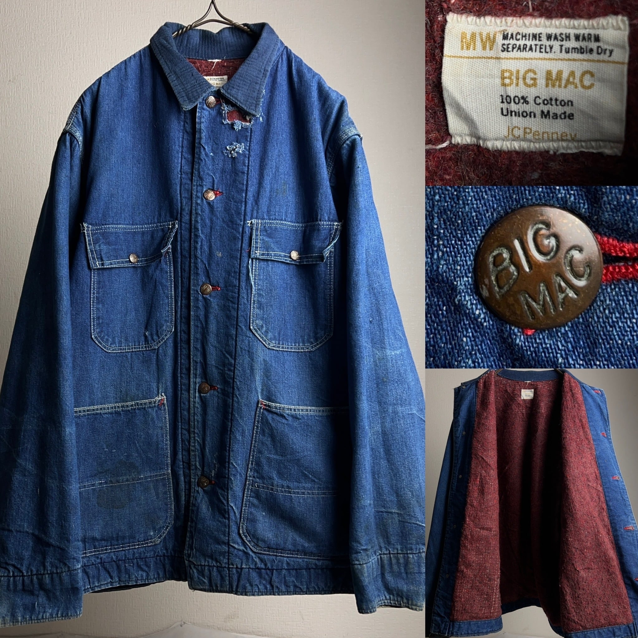 70's BIG MAC Lined Denim Coverall Jacket 70年代 ビッグマック