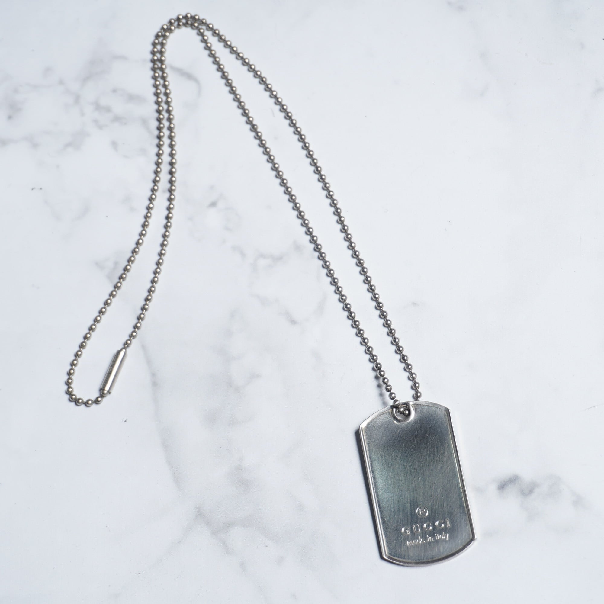 GUCCI】グッチ SV925 ドッグタグ ネックレス | ブランド古着屋 Jesus