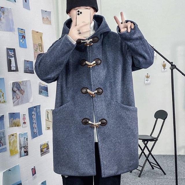 EASTBOY グレーダッフルコートミドル丈フード付き EASTBOY（イースト