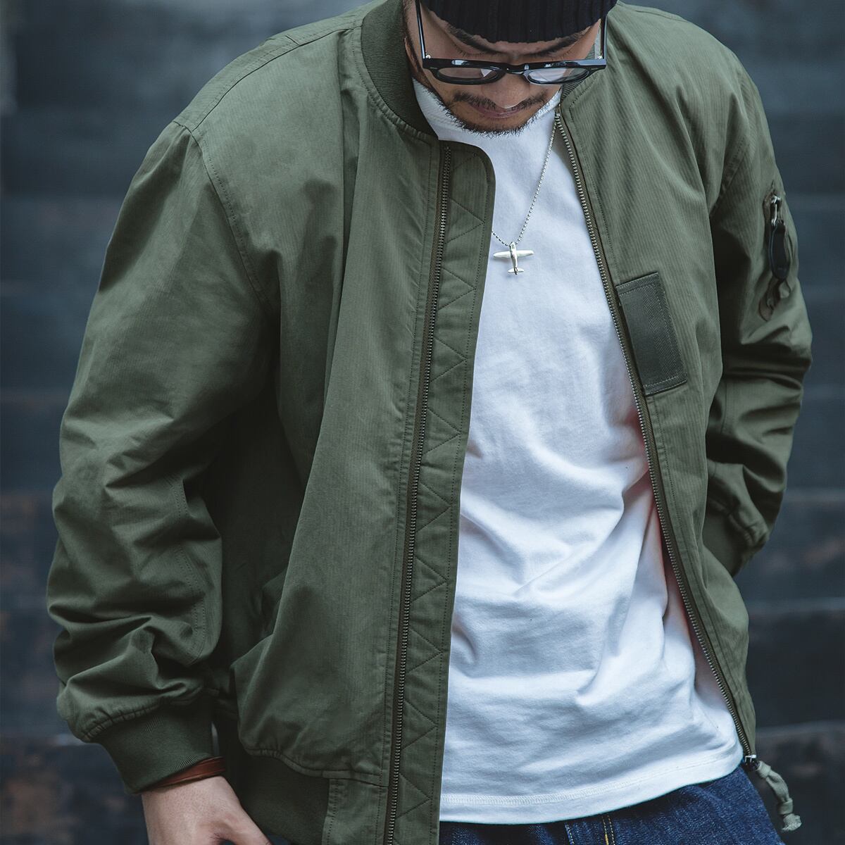 S-3XL】MA-1 Cotton Windproof Jacket / MA-1 デザイン コットン