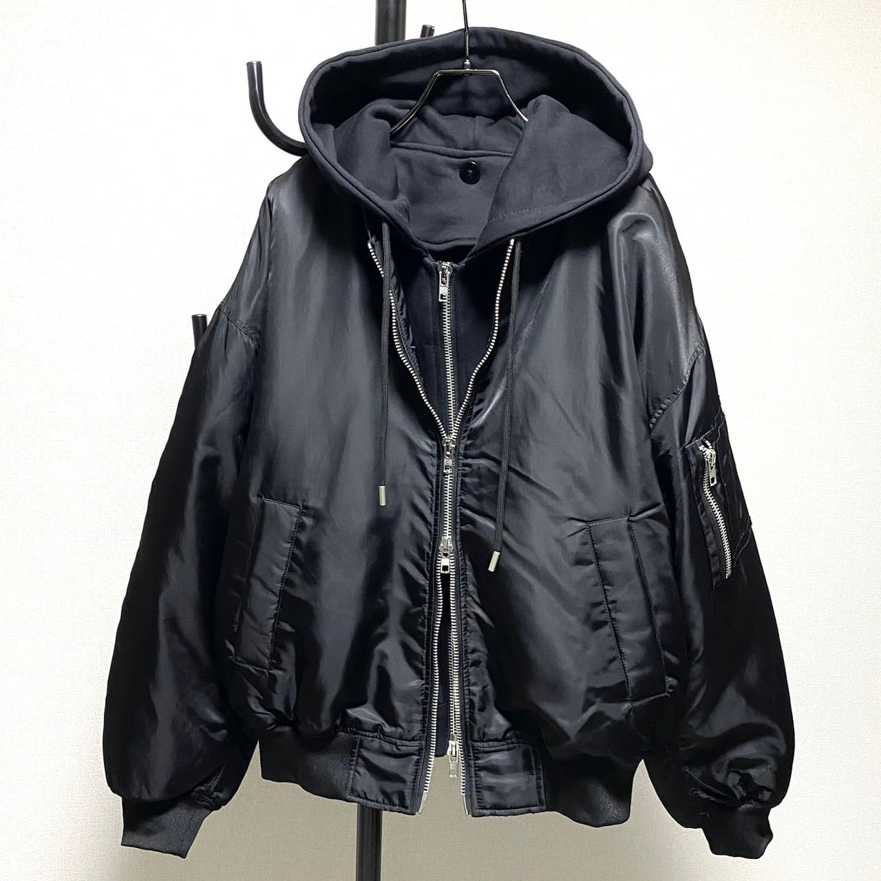 ダブルzip スウェットPK付きwide中綿MA-1 ジャケット | AMELLYON