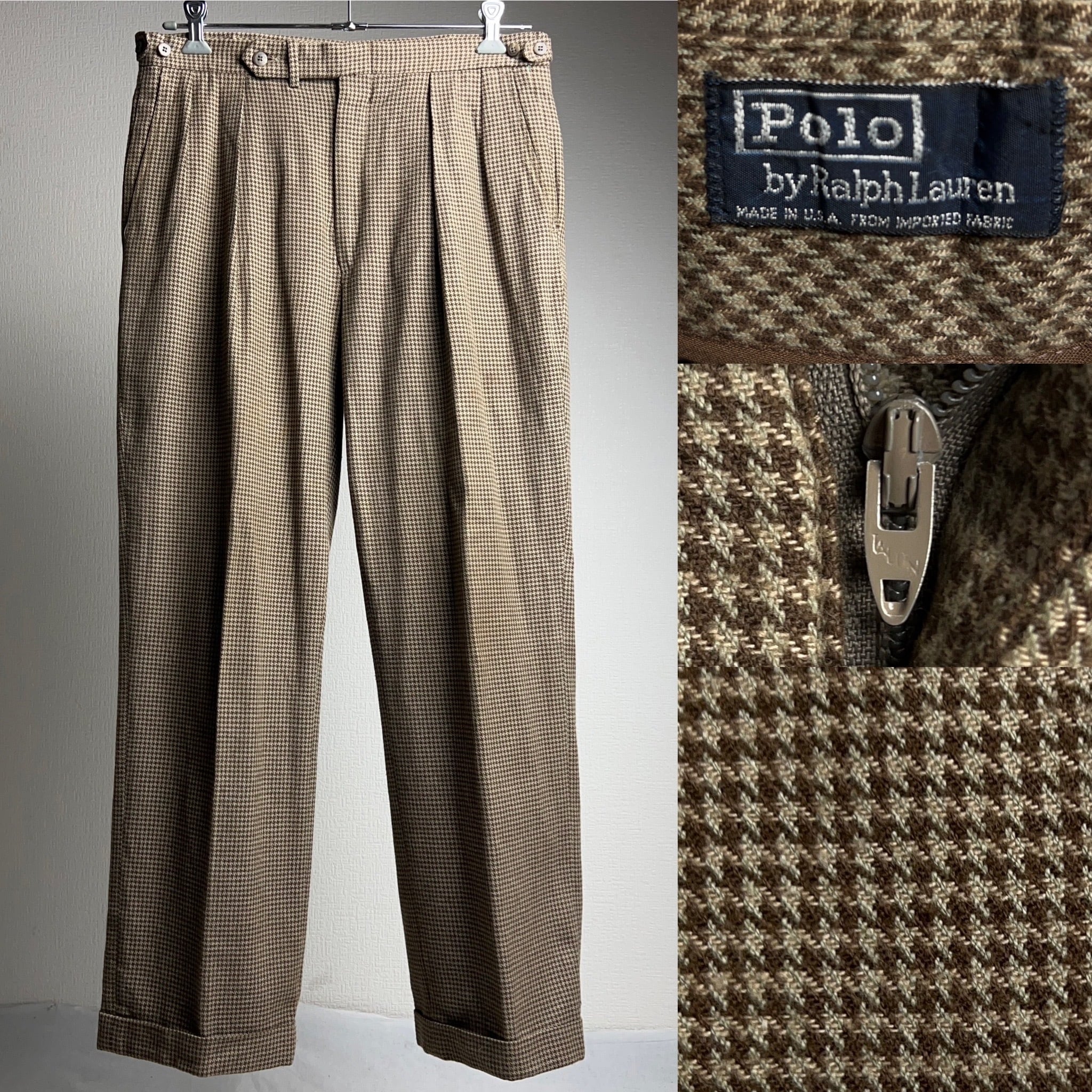 90's Polo by Ralph Lauren Houndstooth Check Slacks USA製 SIZE 34