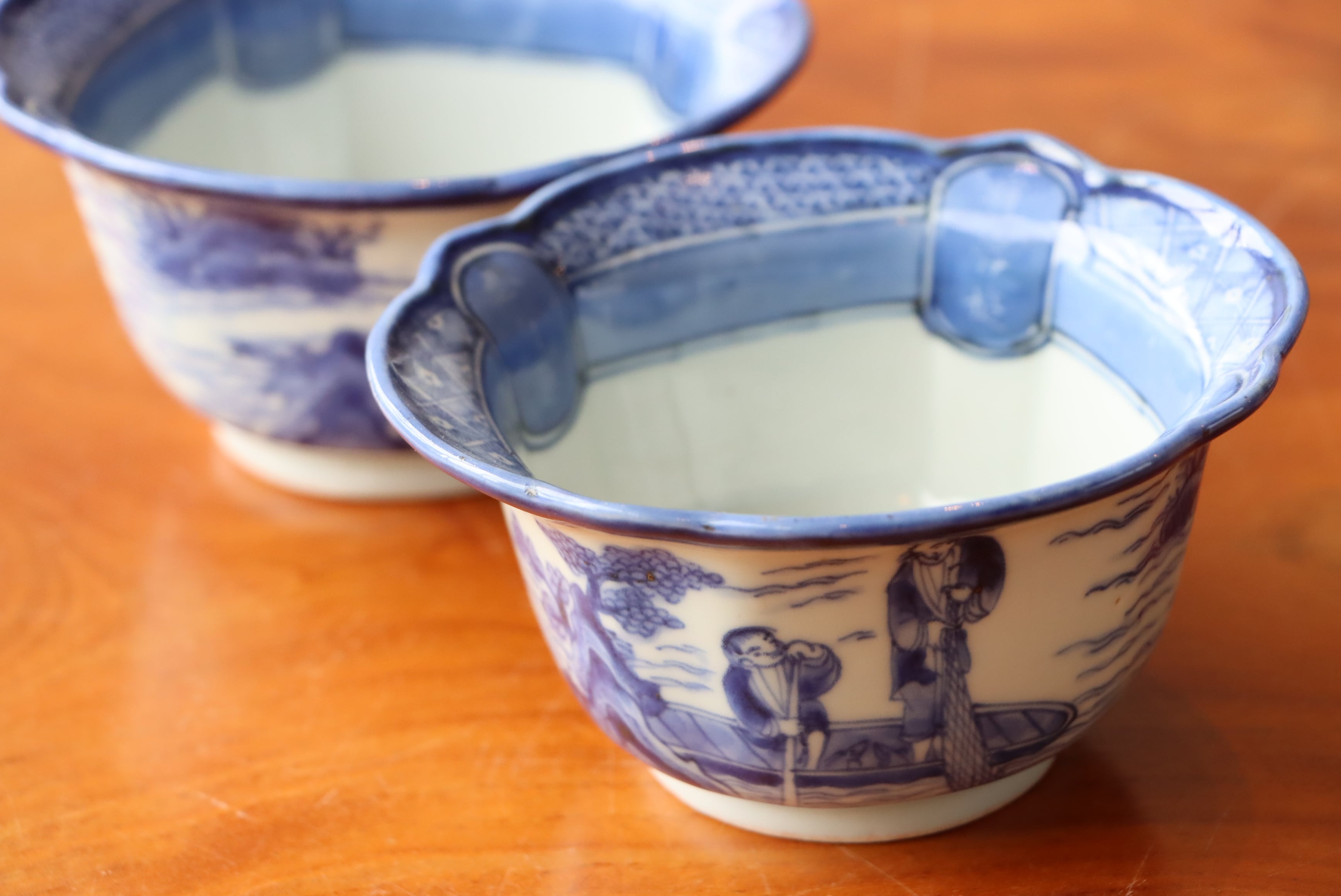 向付 古伊万里 染付 引網者 不得魚 暗浮遊 思有意 通りもの | (有)新原美術