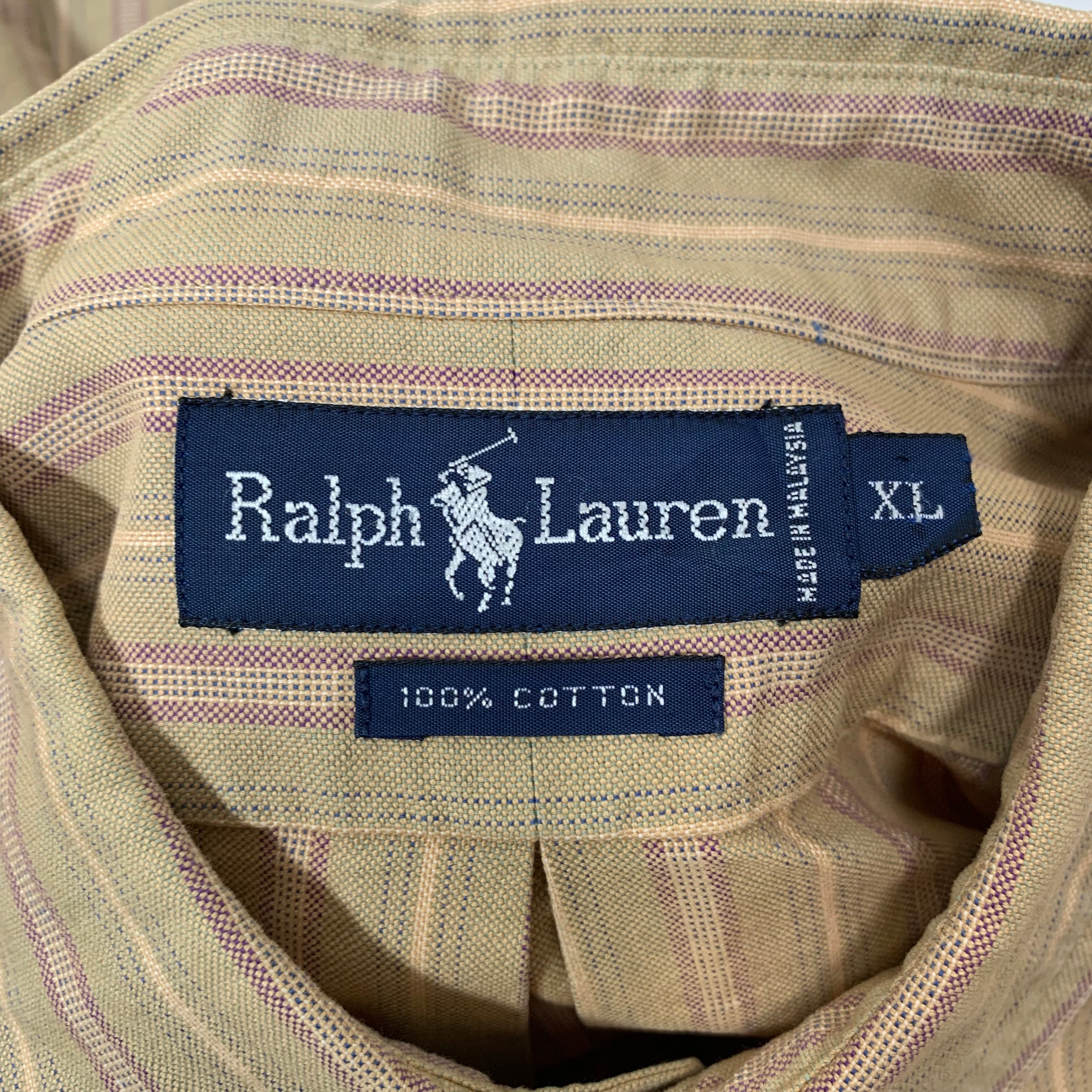 vintage old 90s Ralph Lauren Pullover Stripe Shirt ラルフローレン