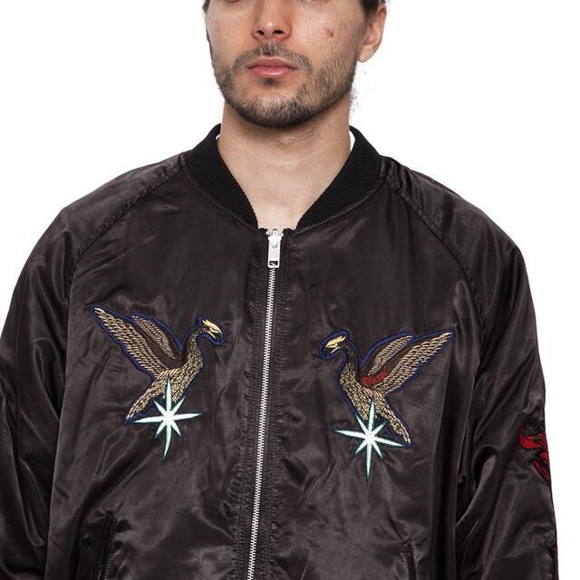 DIESEL スカジャン M リバーシブル 刺繍 サテン ベロア ブラック