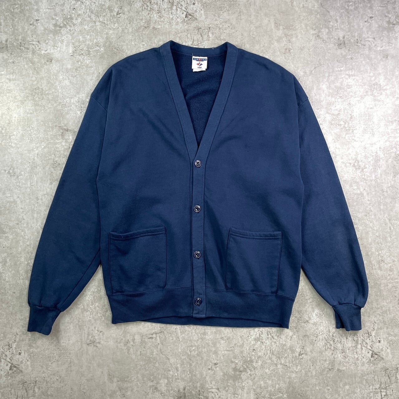 90年代 JERZEES ジャージーズ ブランクスウェットカーディガン メンズL