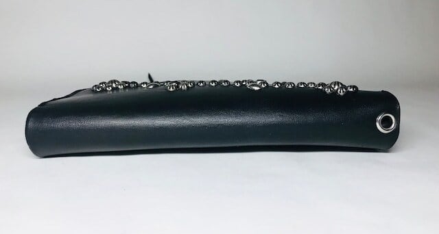 ロングコンチョトラッカーウォレット フラワーブラックストーンアポロ