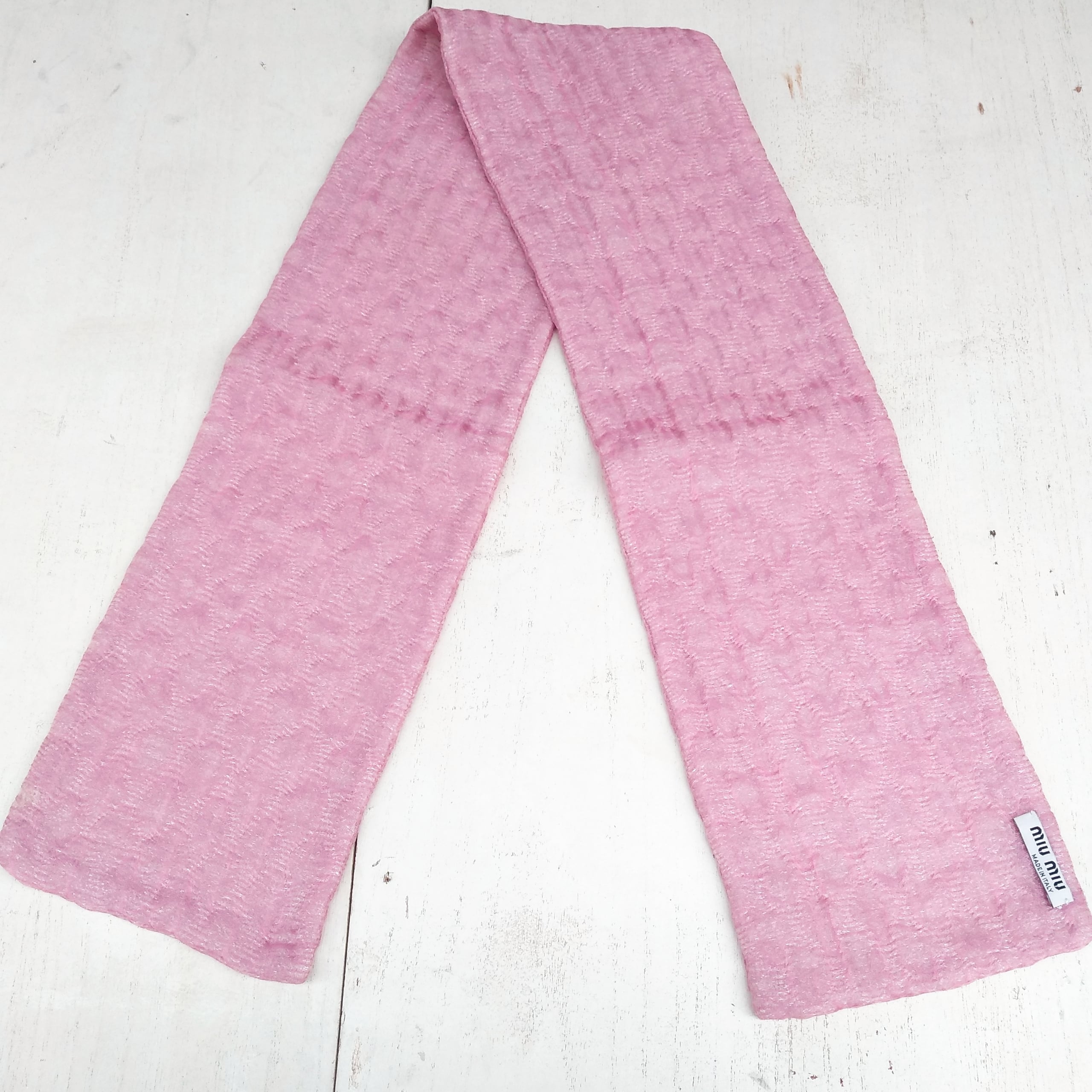 国内正規品】美品/ミュウミュウmiu miu/miumiu/マフラー/ピンク