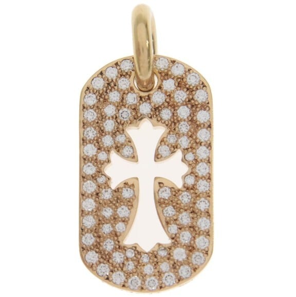 CHROME HEARTS クロムハーツ 22K SMALL DOGTAG P D スモールドッグタグ