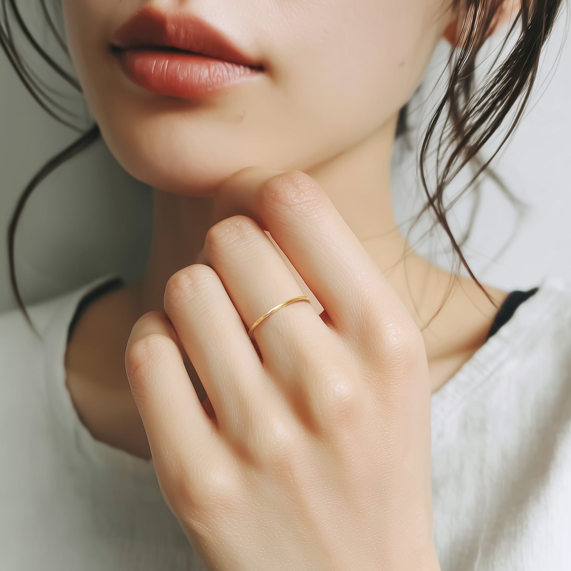 3号～9号〉K10 0.8mm イエローゴールド プレーンリング つけっぱなし