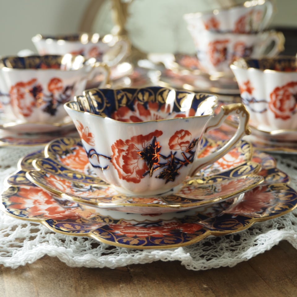 アンティーク オールドノリタケ M-Nippon 持ち手付き金彩薔薇プレート